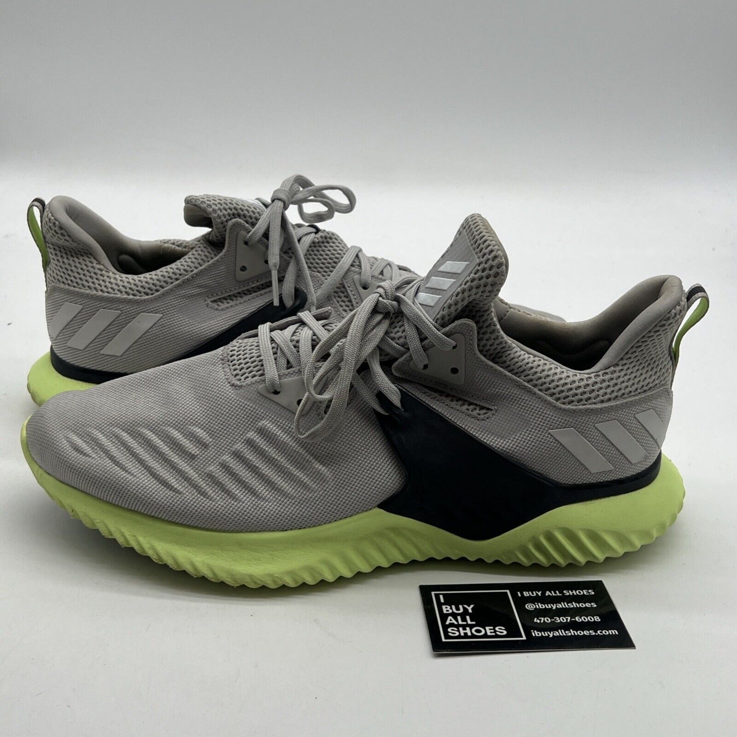 Size 13 - adidas Alphabounce Beyond Grey Hi-Res Yellow (BD7096)