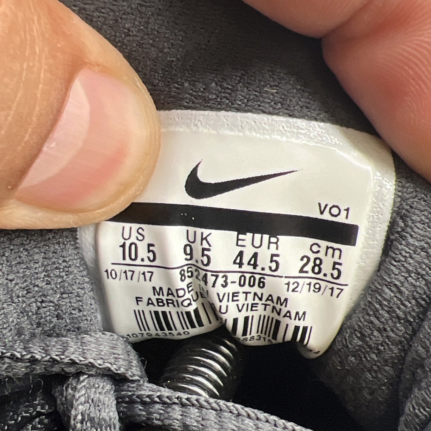 Size 10.5 - Nike Mamba Instinct Anthracite (852473-006)