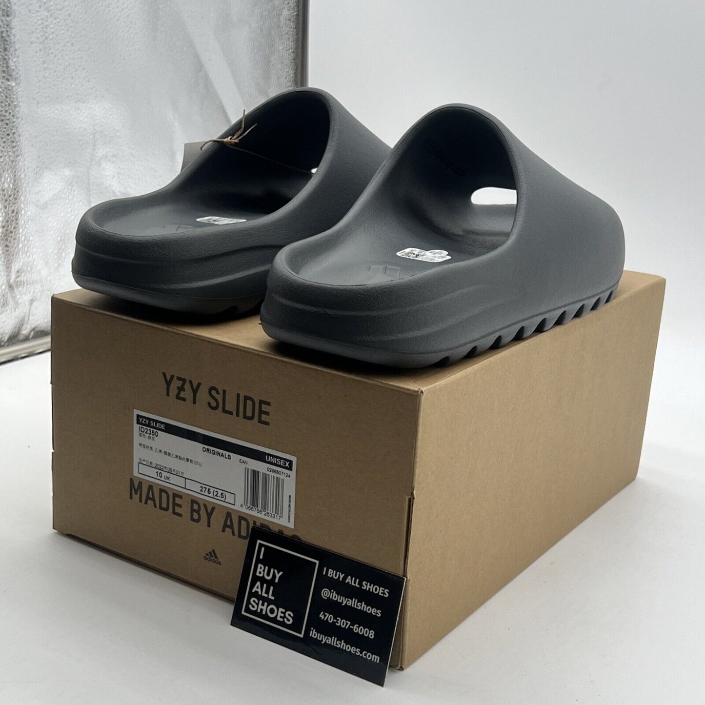 Size 10 - Men’s Adidas Yeezy Slide “Slate Grey”(ID2350)
