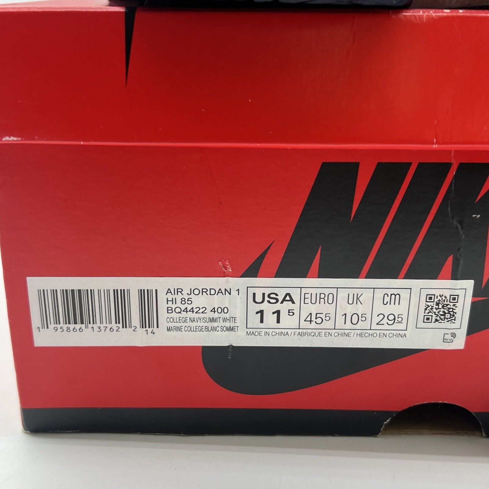 Size 11.5 - Air Jordan 1 Retro '85 High Georgetown (BQ4422-400)