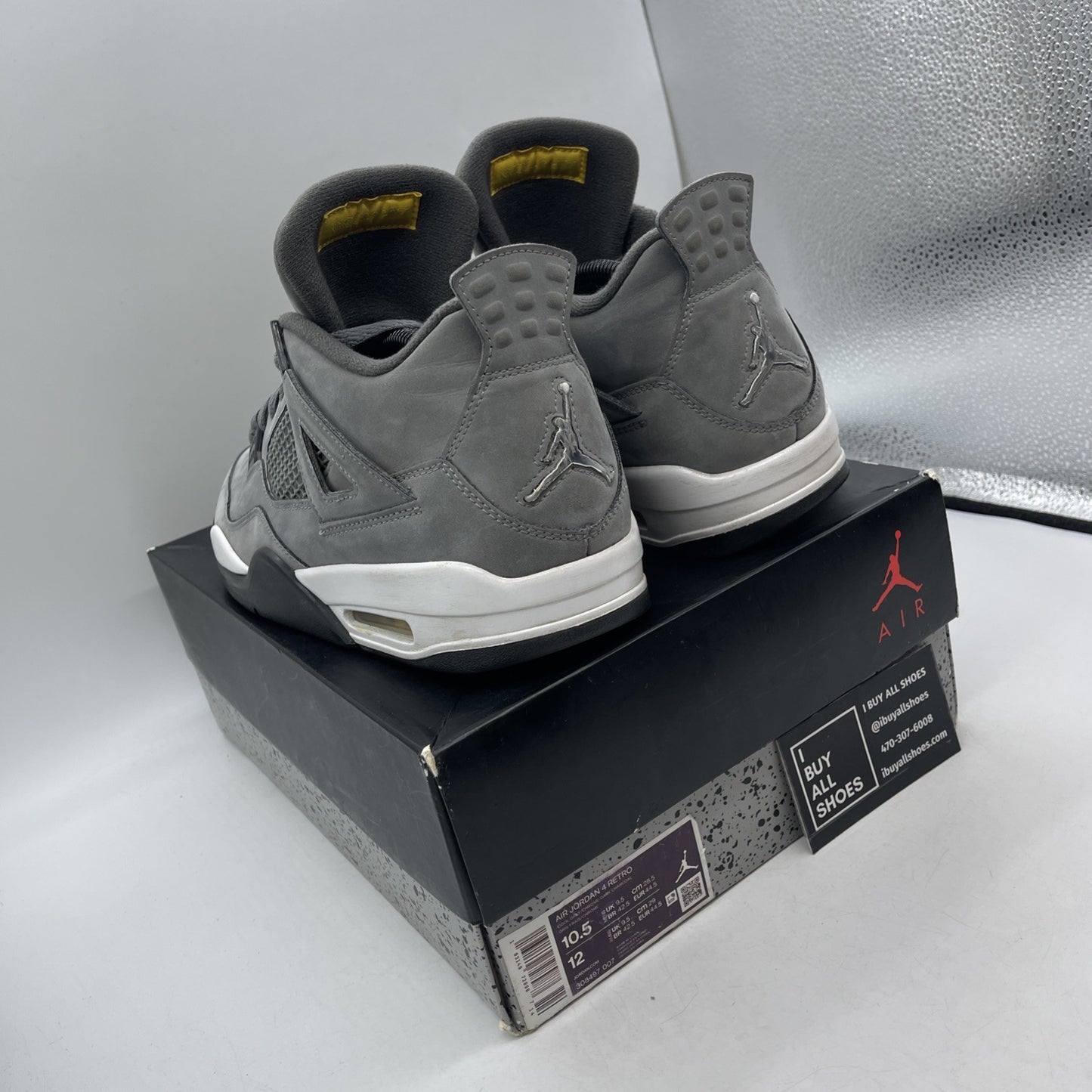 Size 10.5 - Air Jordan 4 Retro Low Cool Grey (308497-007)