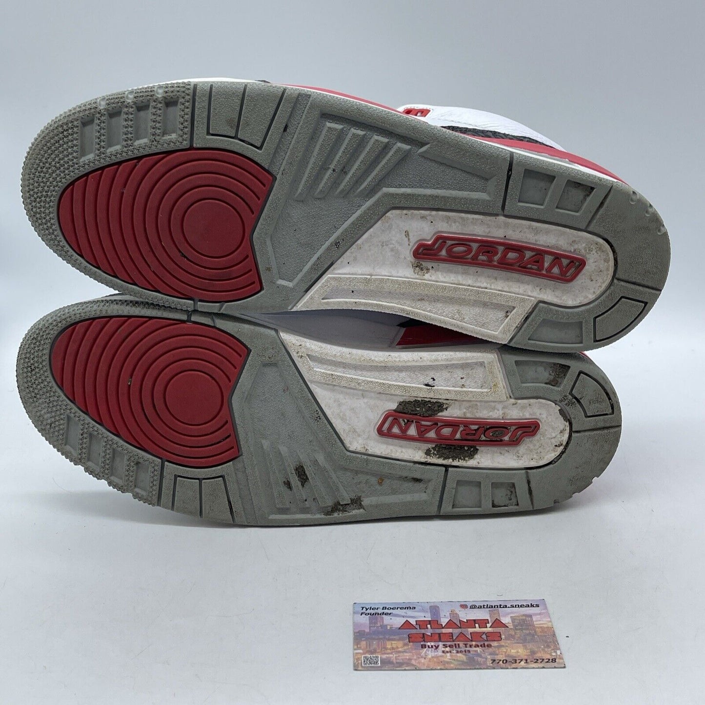 Size 12 - Air Jordan 3 Retro Fire Red White Leather Black Suede (136064-120)