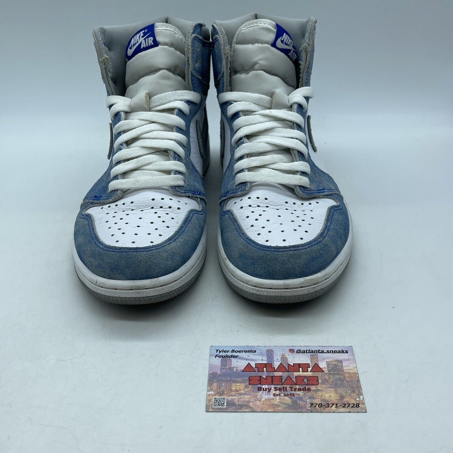 Size 8.5 - Jordan 1 Retro OG High Hyper Royal Blue Grey Suede (555088-402)