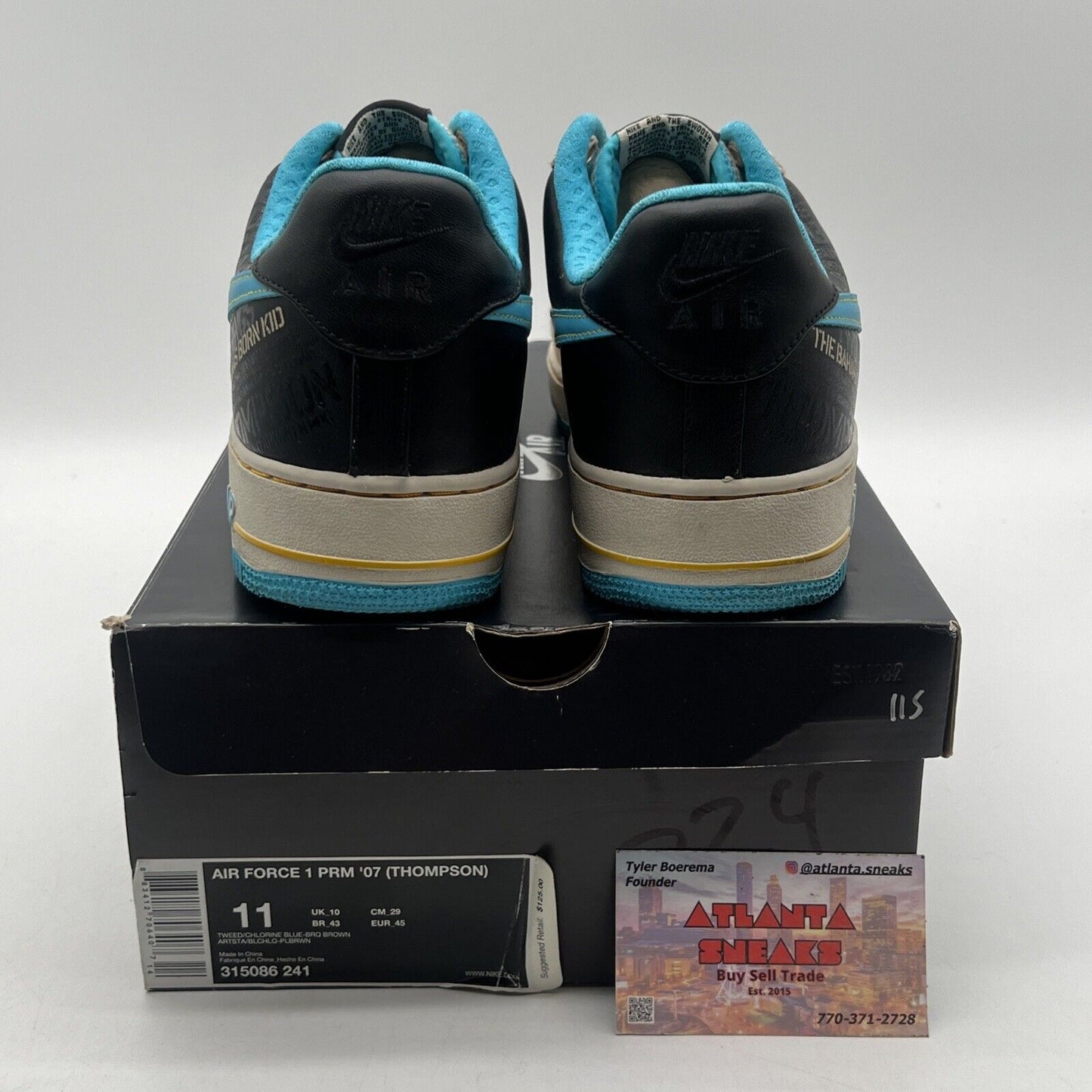 Size 11 - Nike Air Force 1 Premium 07 Thompson Original Six Teal (315086-241)