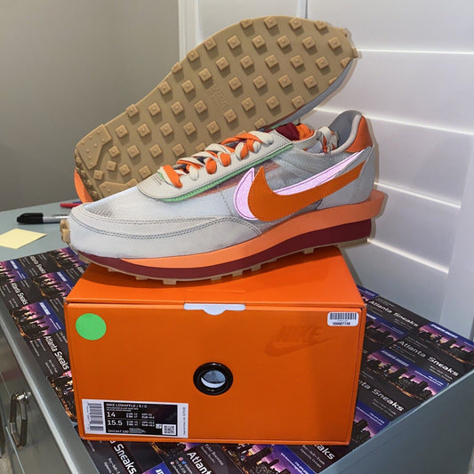 Size 14 - Nike LDWaffle X Clot X Sacai Net Orange Blaze 2021