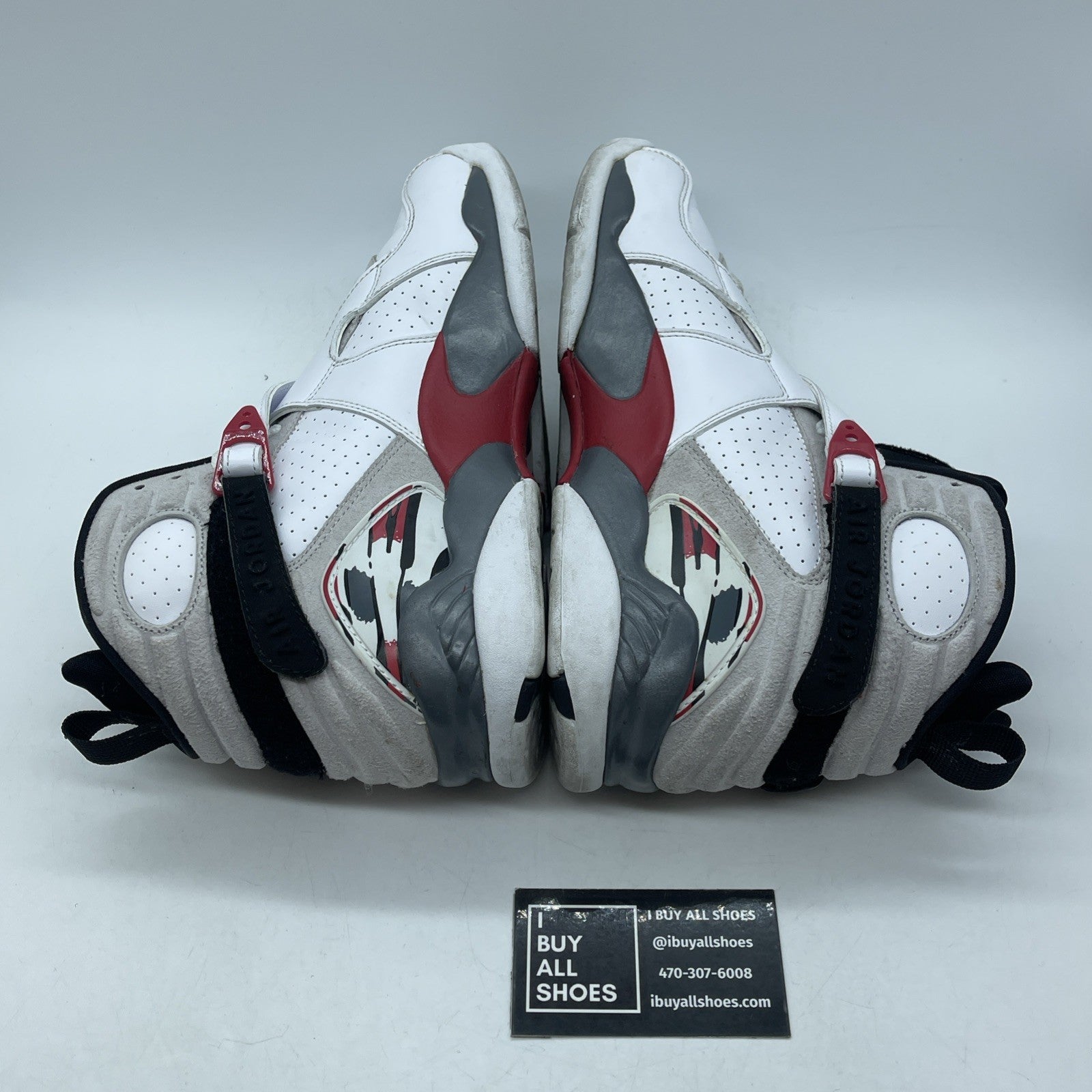 Size 9 - Jordan 8 Retro White 2013 Grey Suede Leather (305381-103)