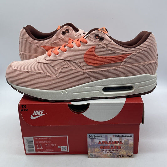Size 11 - Nike Air Max 1 Premium Coral Stardust Corduroy Suede (FB8915-600)