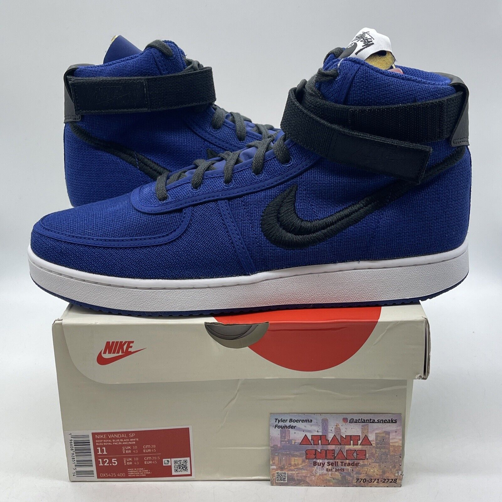 Size 11 - Nike Stussy x Vandal High Deep Royal Blue Suede Leather (DX5425-400)