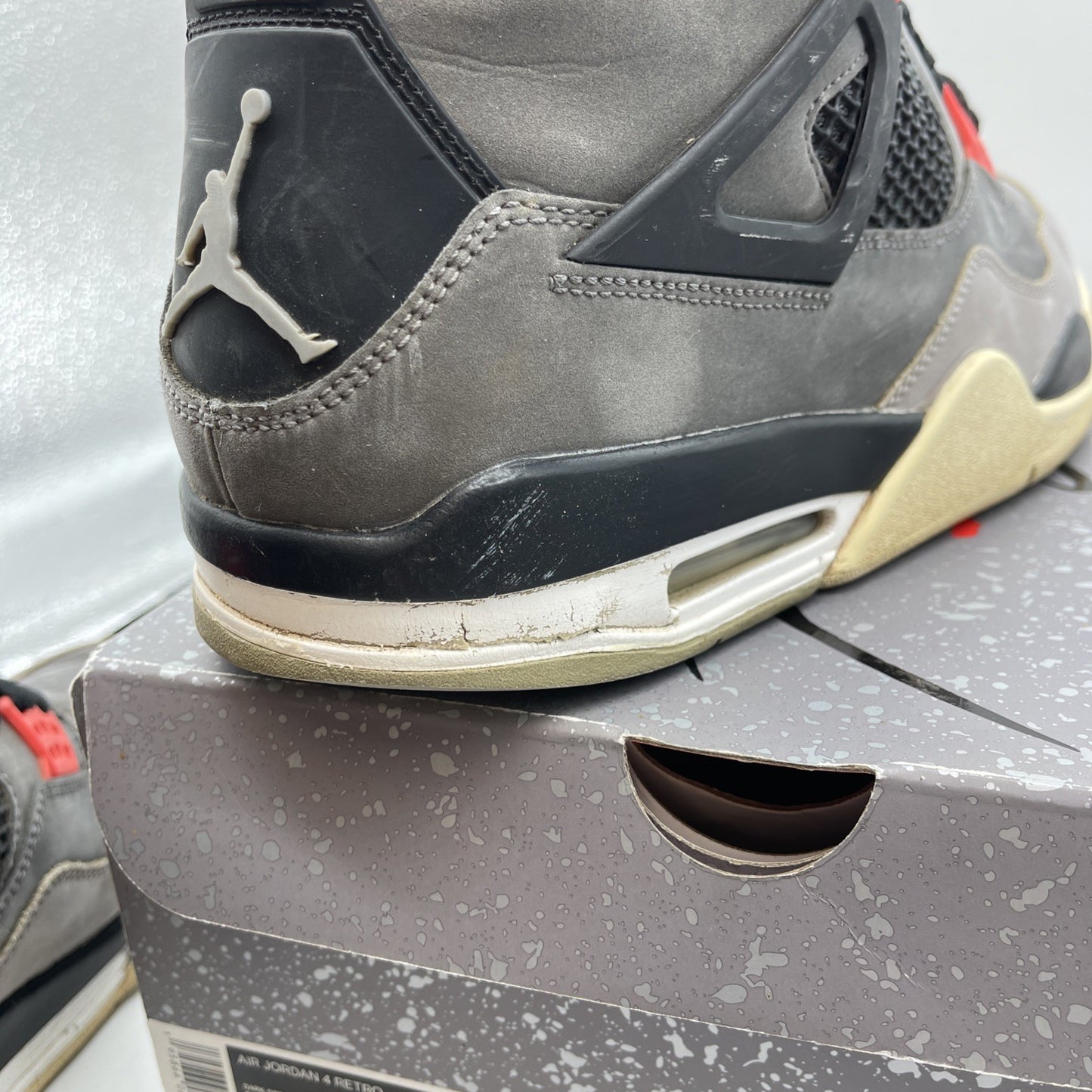Size 11 - Jordan 4 Retro Mid Infrared Grey Black Suede (DH6927-061)