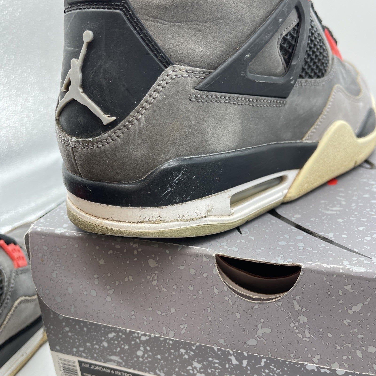 Size 11 - Jordan 4 Retro Mid Infrared Grey Black Suede (DH6927-061)