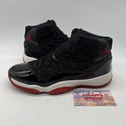 Size 7Y - Jordan 11 Retro Bred 2012 Black White Red Leather (378038-010)