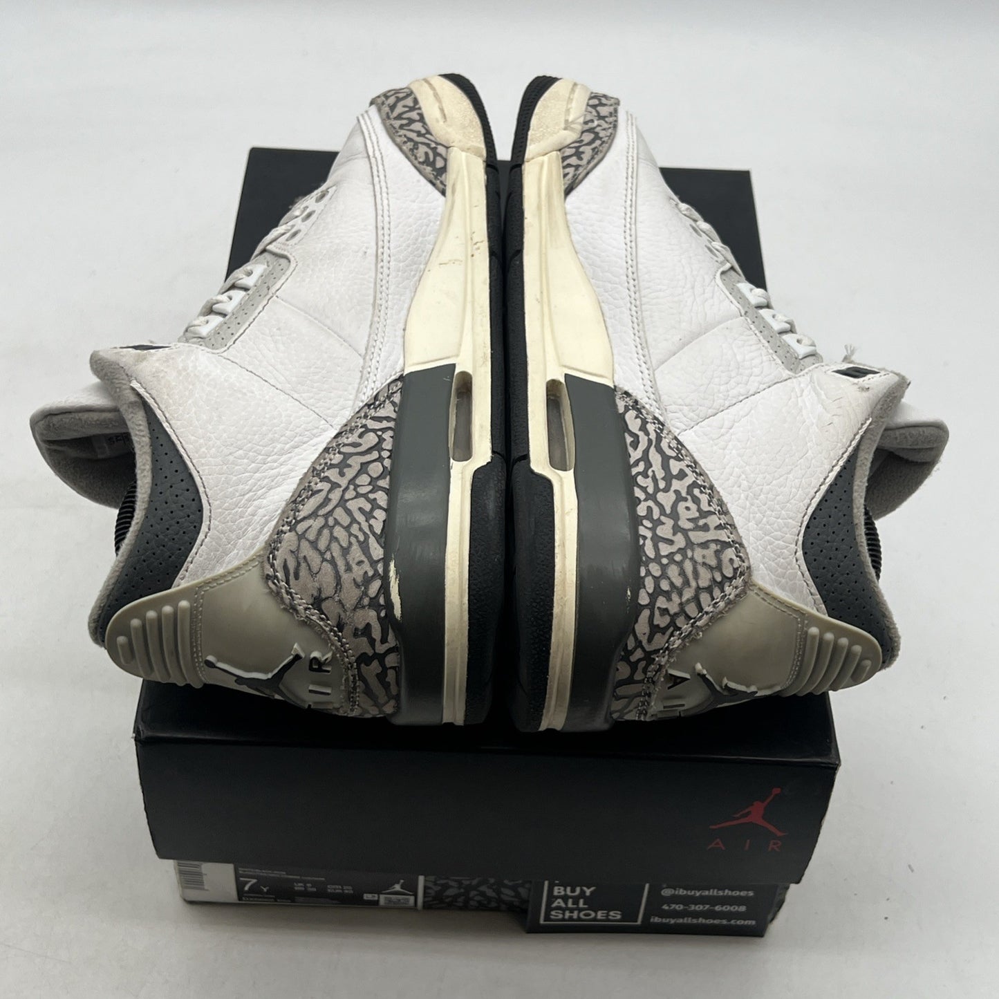 Size 7Y - Nike Air Jordan 3 Retro White/ Black-Iron (DX6665-100)