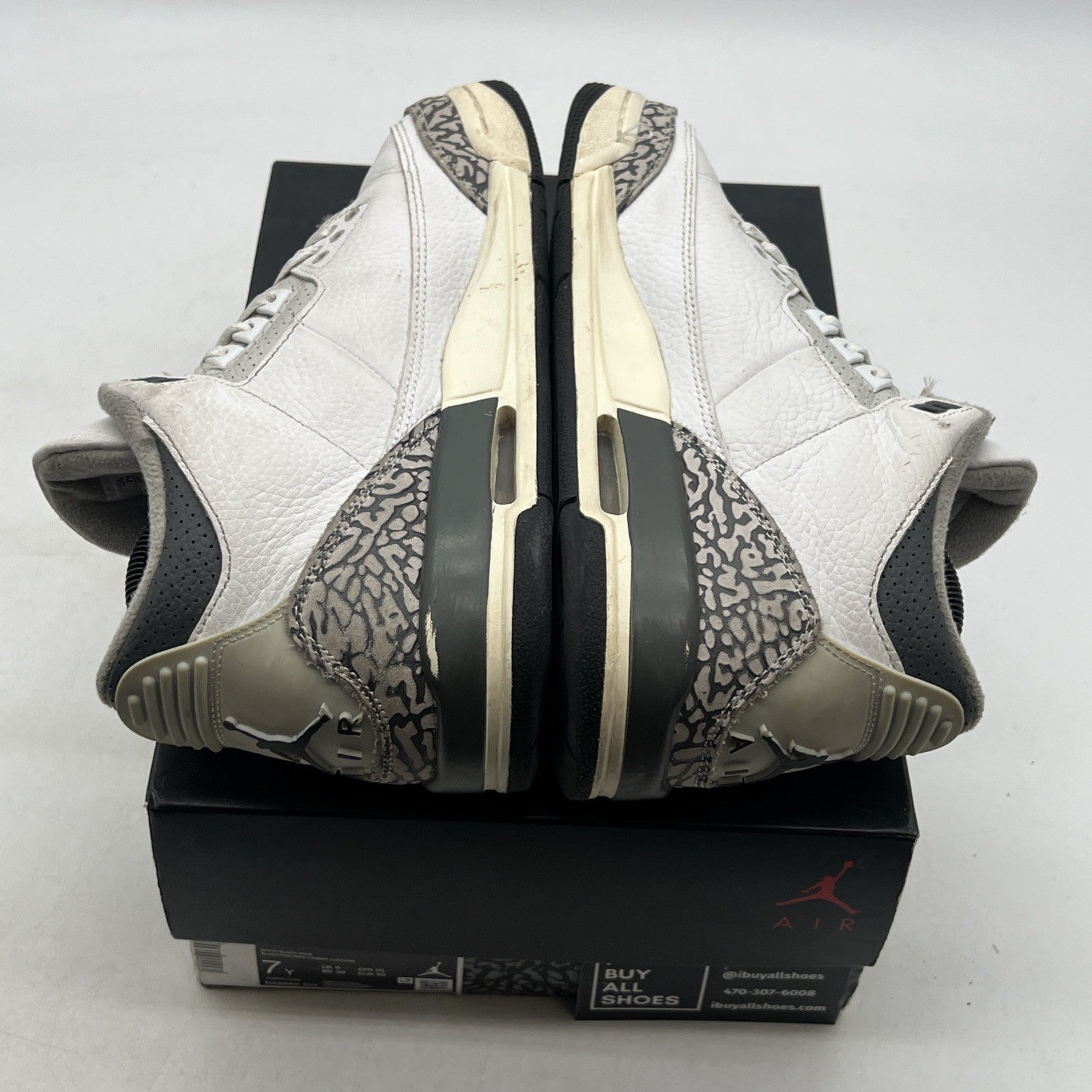Size 7Y - Nike Air Jordan 3 Retro White/ Black-Iron (DX6665-100)