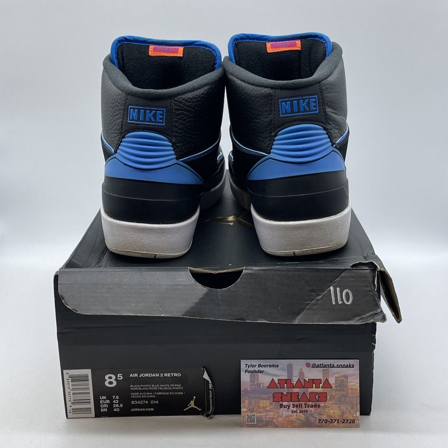 Size 8.5 - Air Jordan 2 Retro Radio Raheem Black Blue White (834274-014)