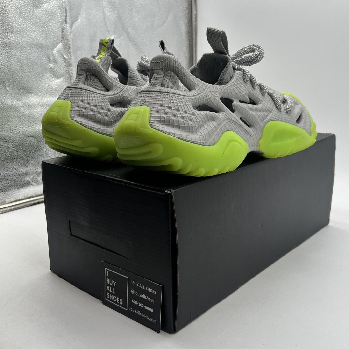 Size 11 - SIA Collective Men's Vulture Foam "Cryptonite" Glow Shoes Grey/Green