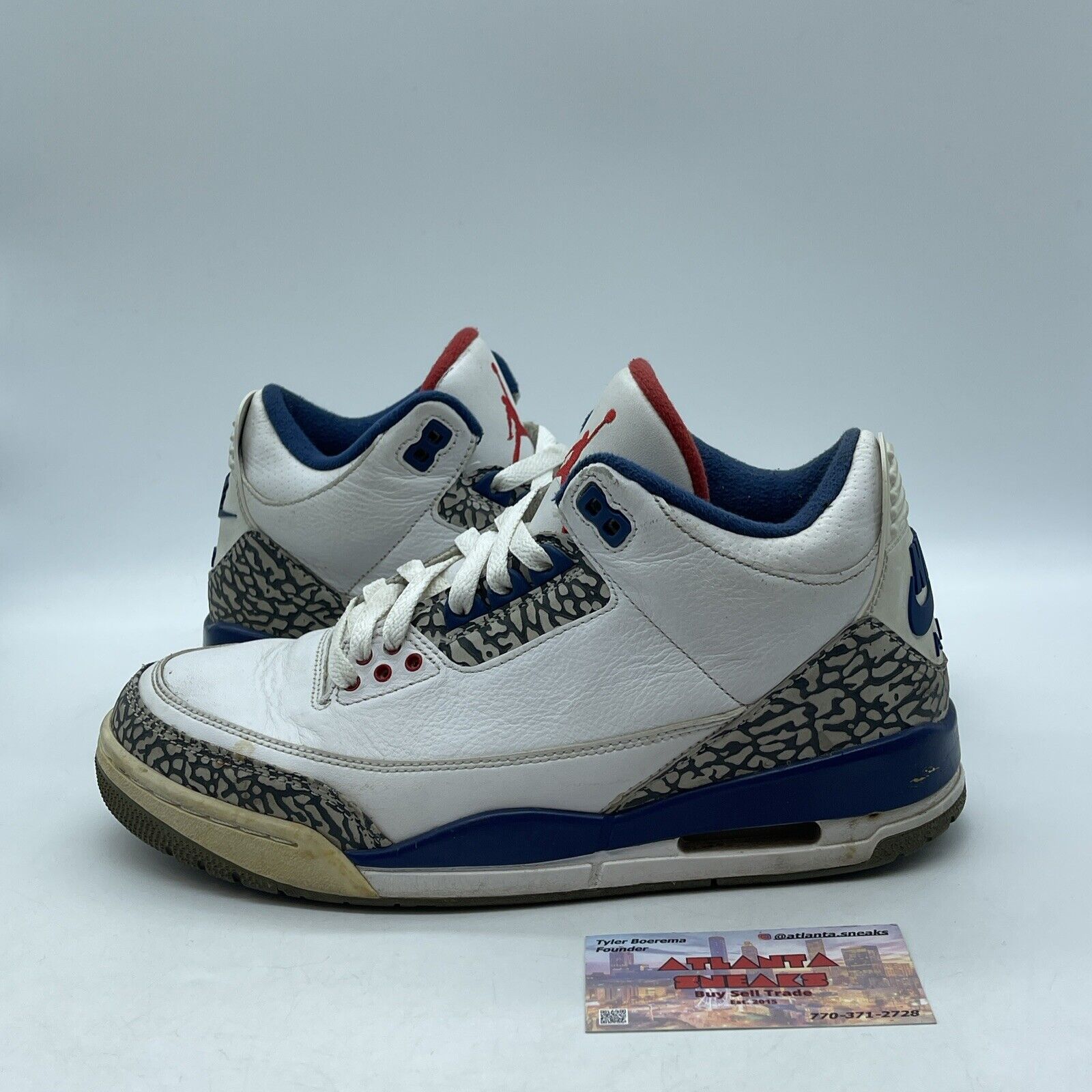 Size 8 - Jordan 3 Retro OG Mid True Blue Gray White (854262-106)