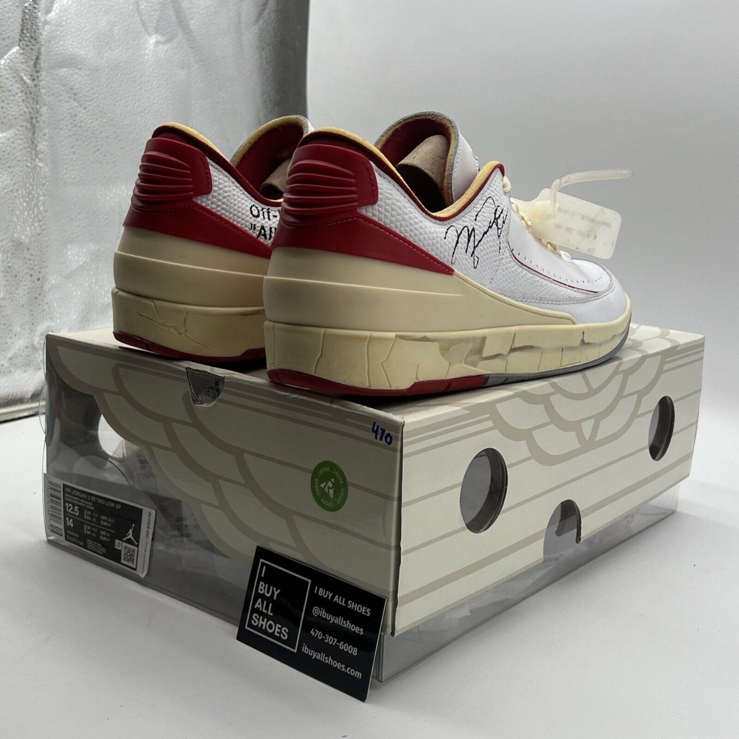 Size 12.5 - Air Jordan 2 Retro Low SP Off-White Varsity Red (DJ4375-106)