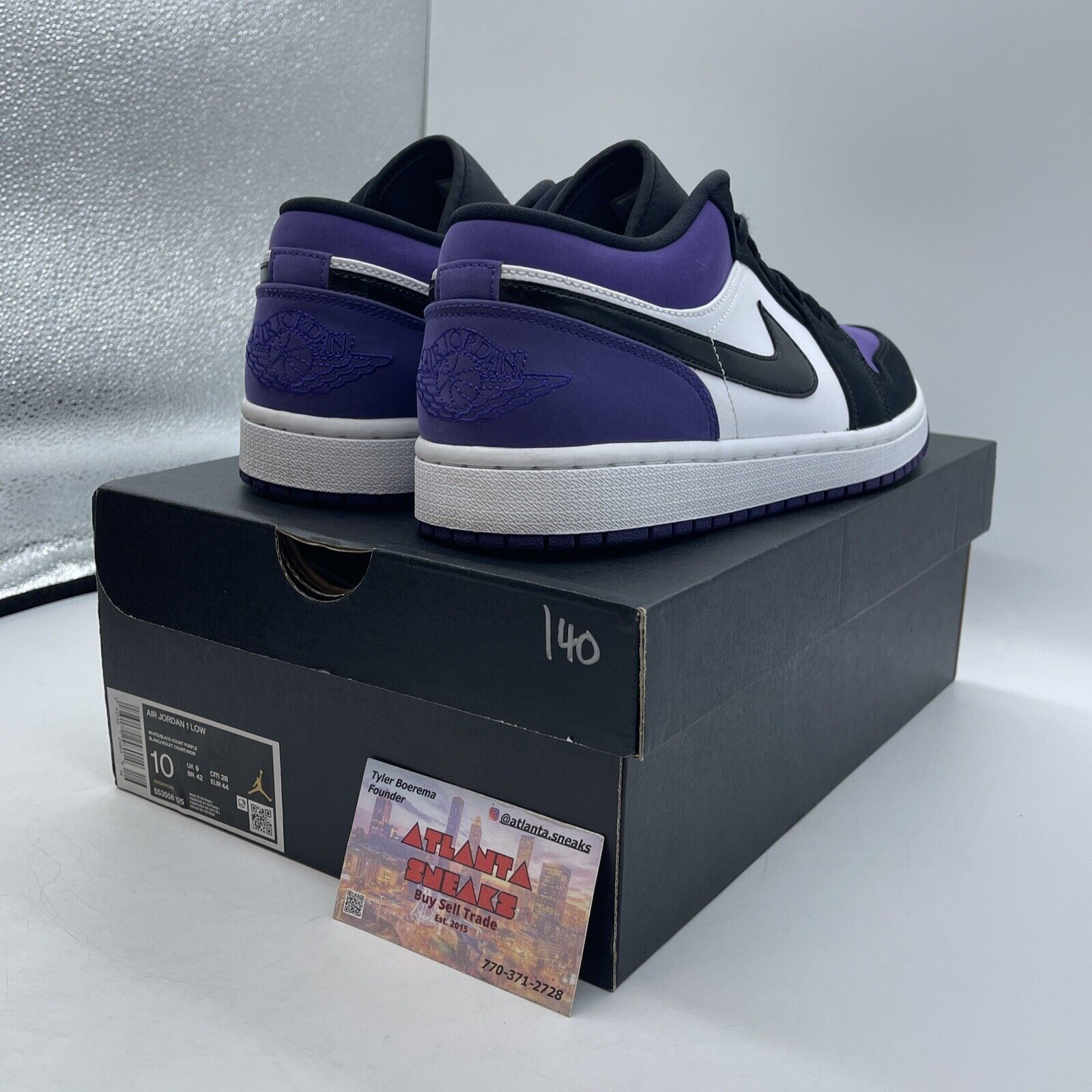 Size 10 - Air Jordan 1 Low Court Purple White Black Suede Leather (553558-125)