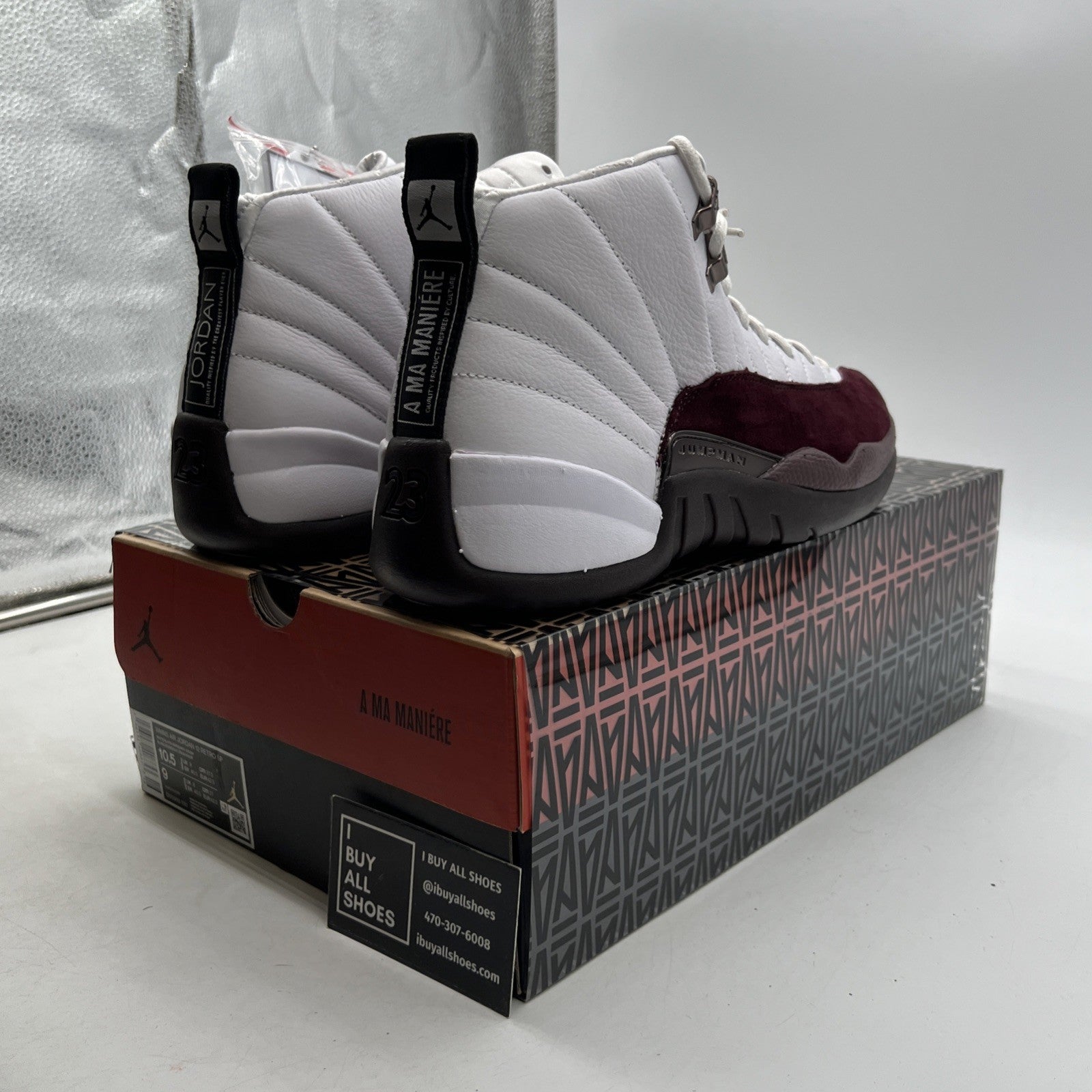 Size 10.5 - Air Jordan 12 Retro SP x A Ma Maniere Mid White W (DV6989-100)