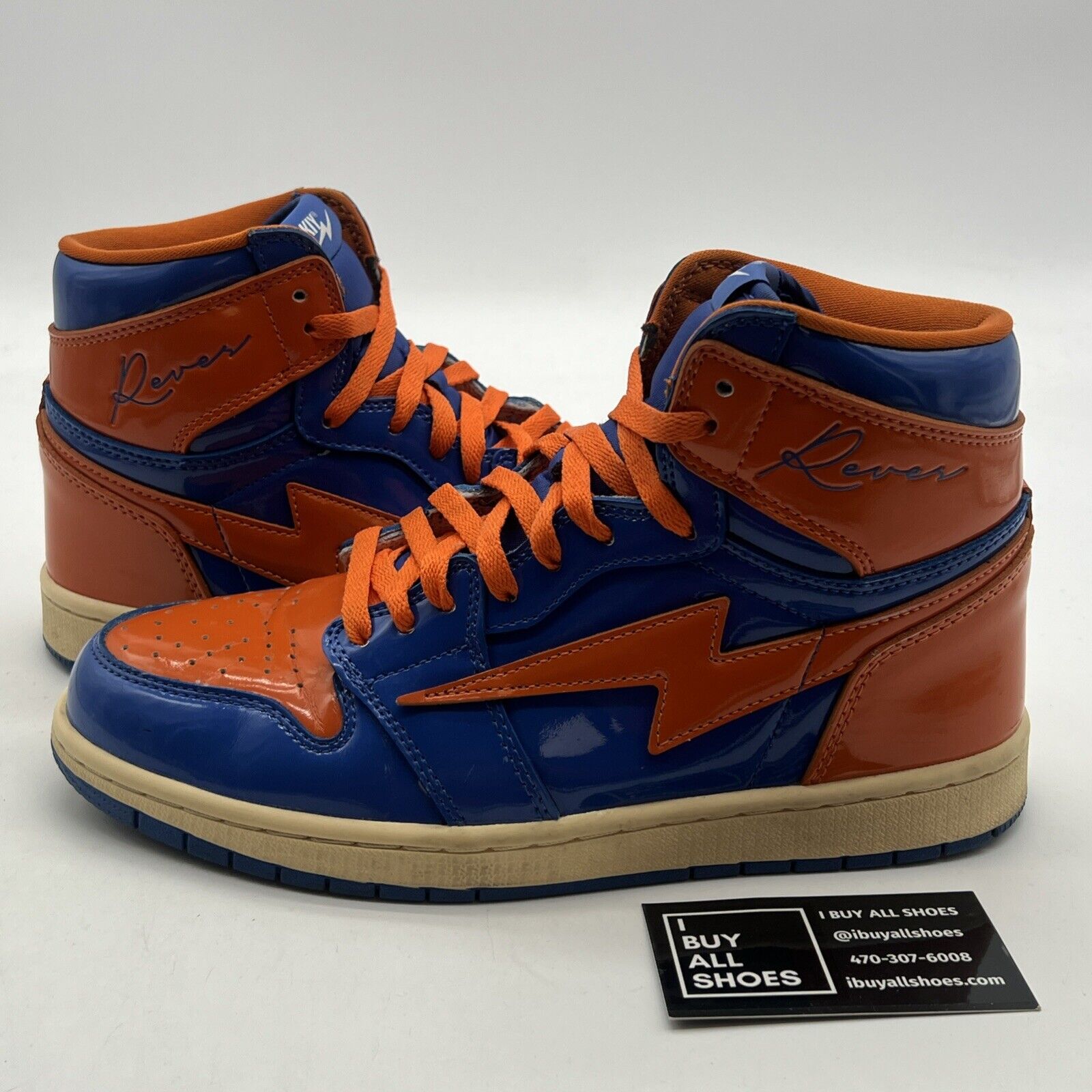 Size 8.5 - Air Kiy x Reves Paris - Blue/Orange Patent Leather (NY 2.0)