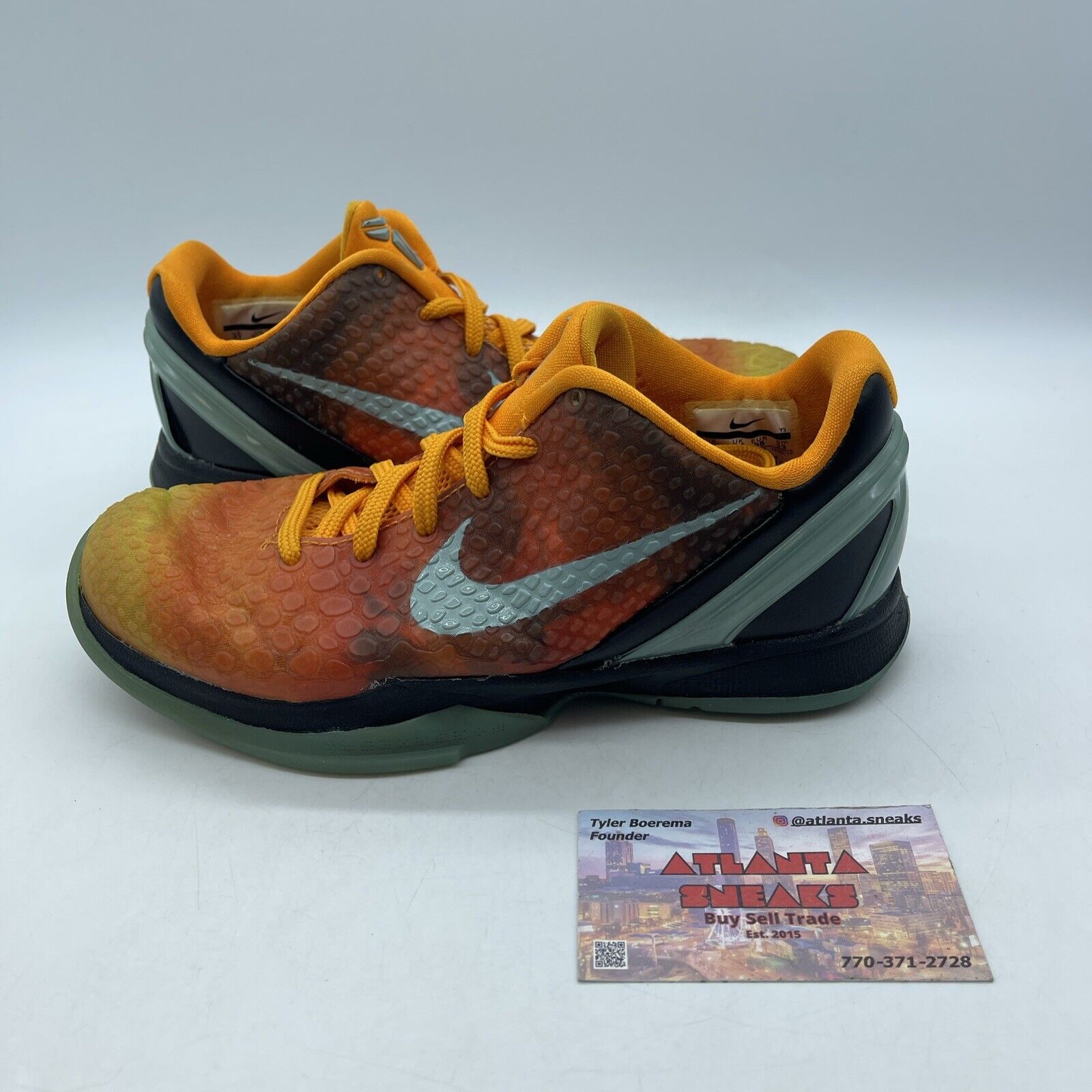 Size 4Y -Kobe 6 GS all Star Orange County Orange Black Yellow Black (429913-800)