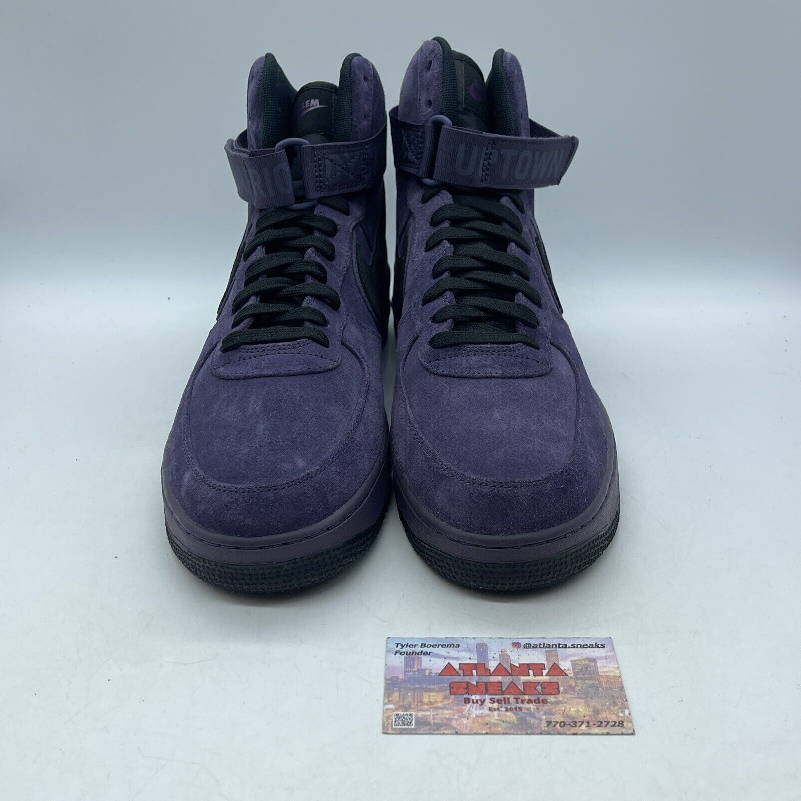 Size 12 - Nike Air Force 1 '07 QS High Harlem Purple Black Suede (573967-500)