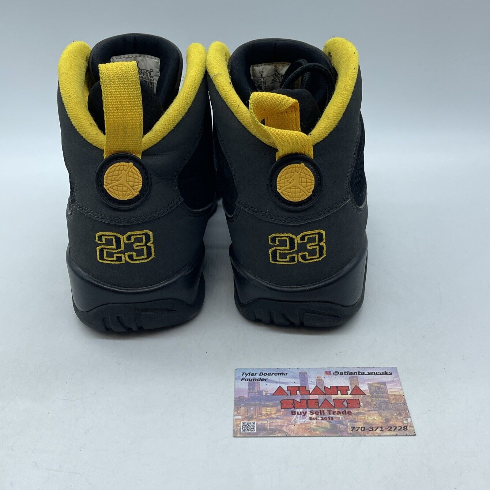 Size 8 - Jordan 9 Retro Black Yellow Suede (CT8019-070)