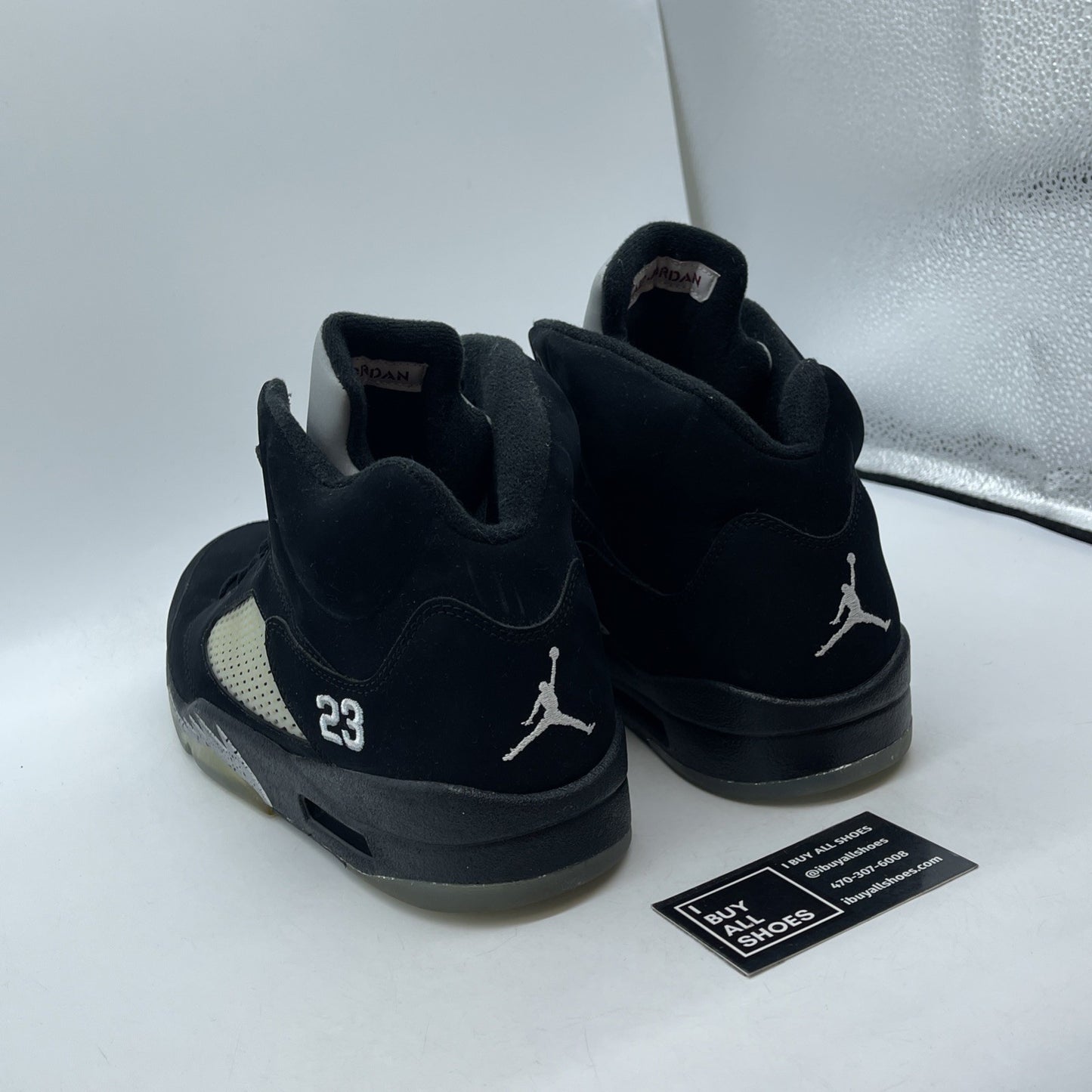 Size 13 - Air Jordan 5 Retro 2011 Black Metallic White Suede (136027-010)