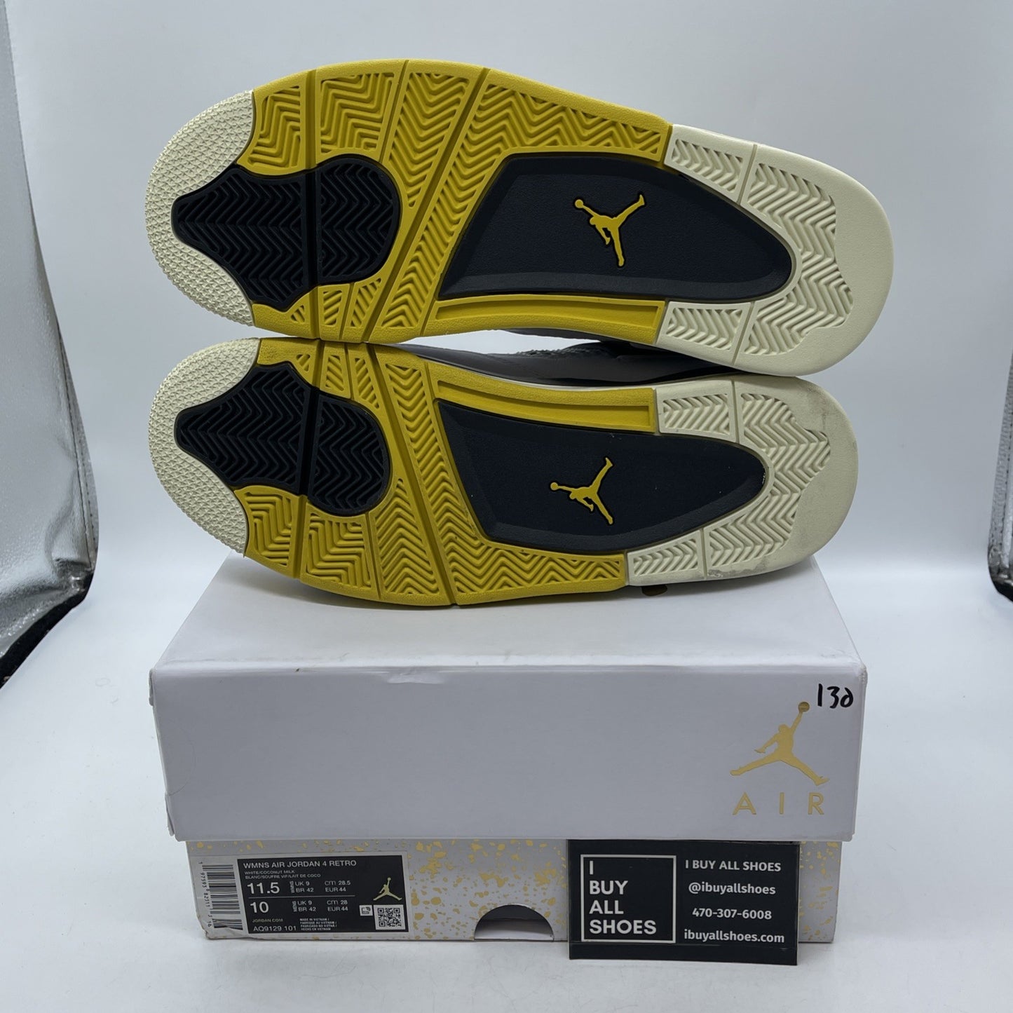 Size 11.5W - Air Jordan 4 Retro Vivid Sulfur (AQ9129-101h)