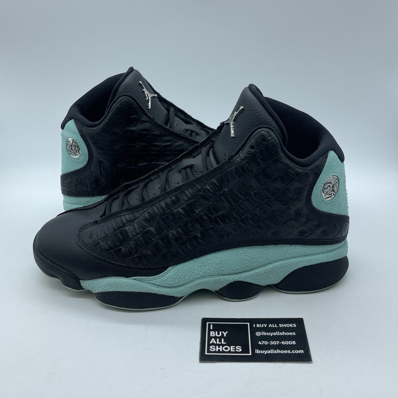 Size 11.5 - Air Jordan 13 Retro Island Green Black Suede Leather (414571-030)