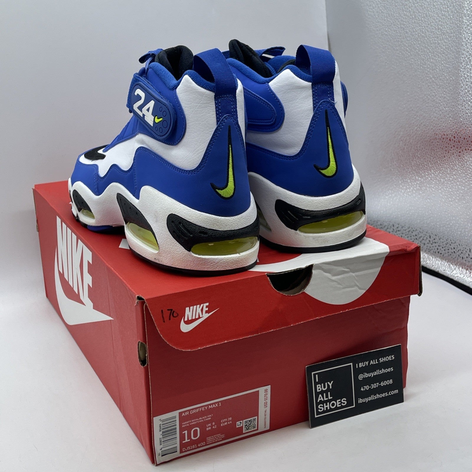 Size 10 - Nike Air Griffey Max 1 2021 Varsity Royal White Suede (DJ5161-400)