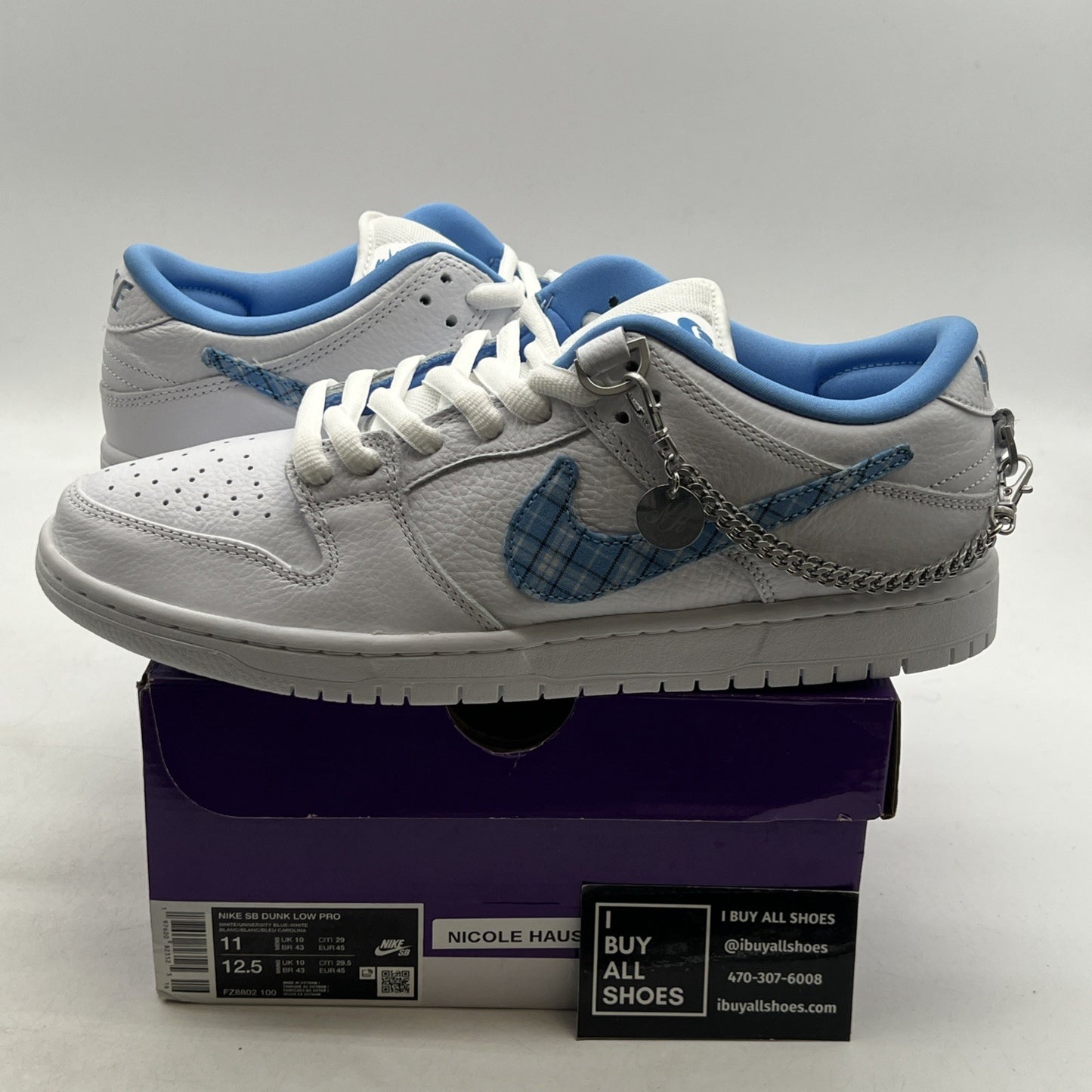 Size 11 - Nicole Hause x Nike Dunk Pro SB Low White University Blue (FZ8802-100)