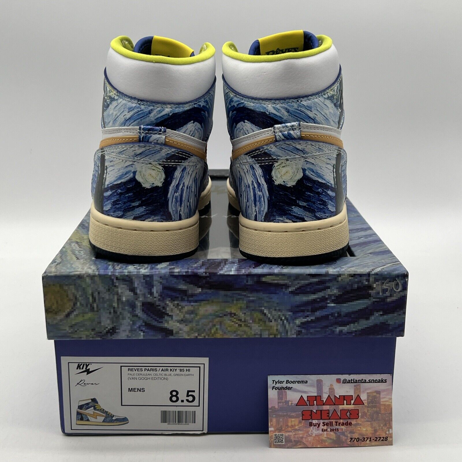 Size 8.5 - Air Kiy Limited Edition “Van Gogh” Miami Art Basel High Top