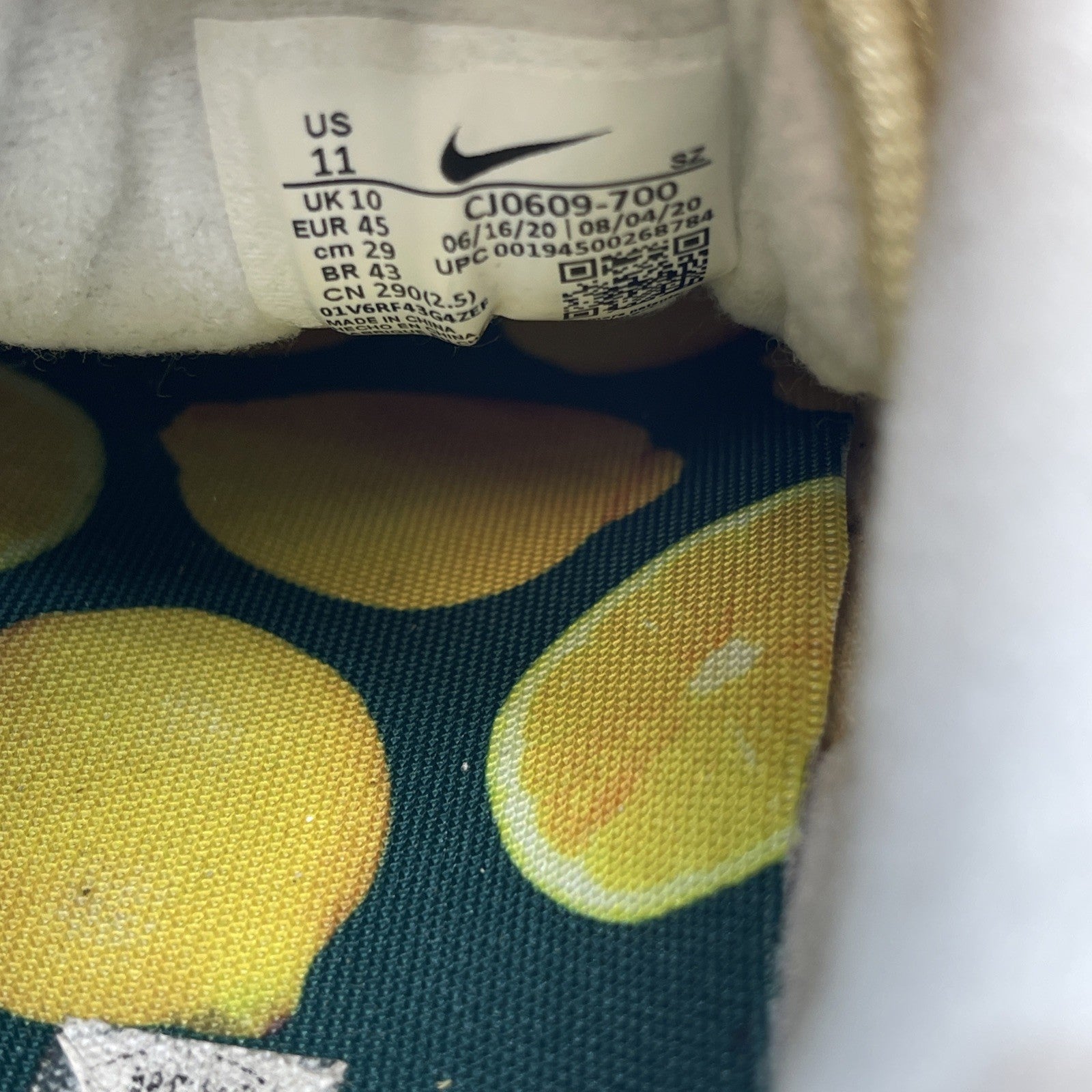 Size 11 - Nike Air Max 1 'Lemonade' (CJ0609-700)