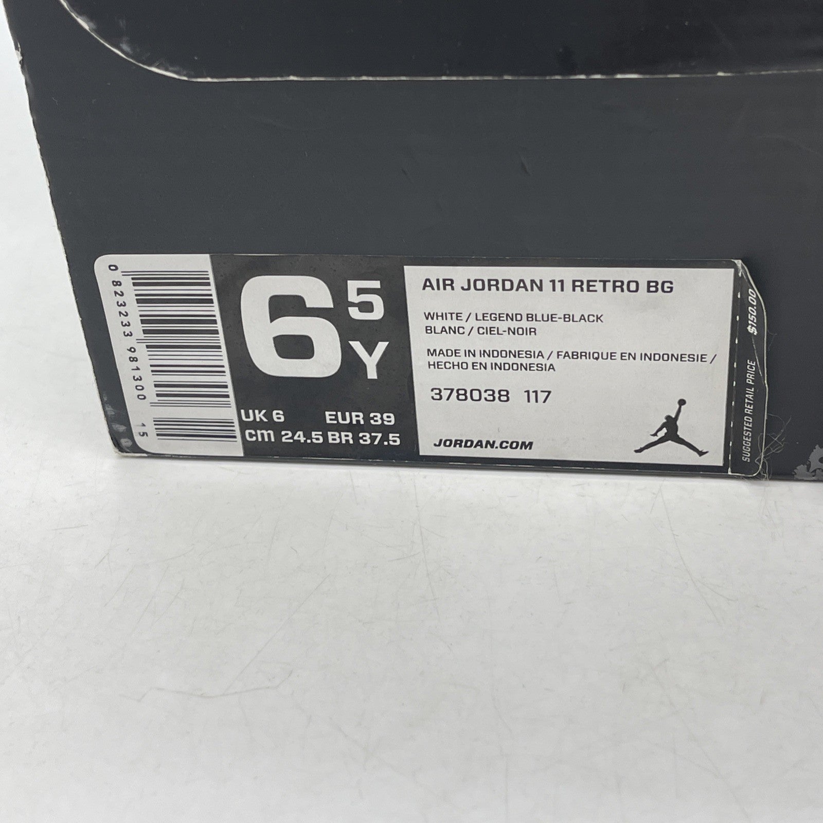 Size 6.5Y (GS) - Air Jordan 11 High Legend Blue (378038-117)