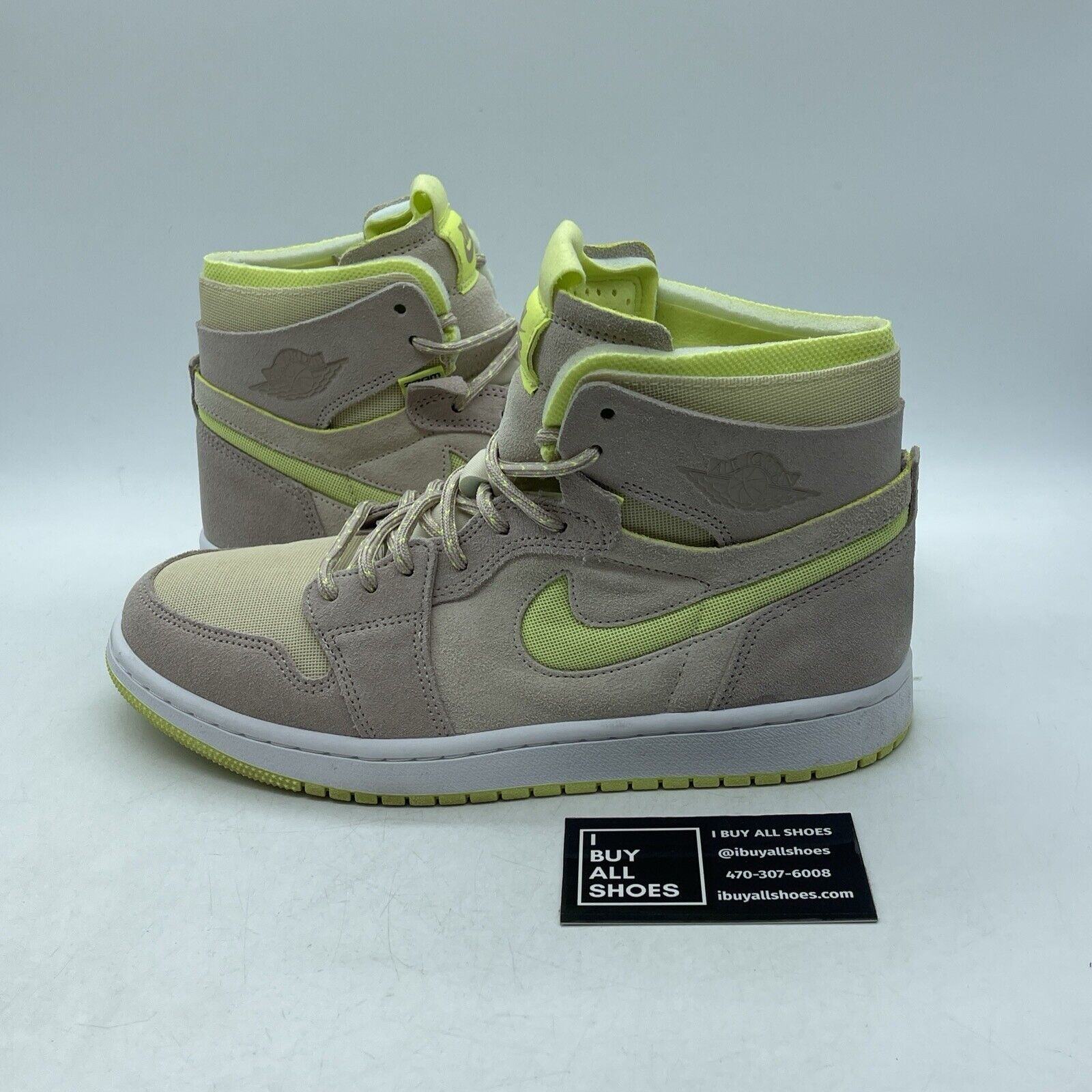 Size 9.5W - Air Jordan 1 Zoom Comfort High Lemon Twist Brown Suede (CT0979-200)