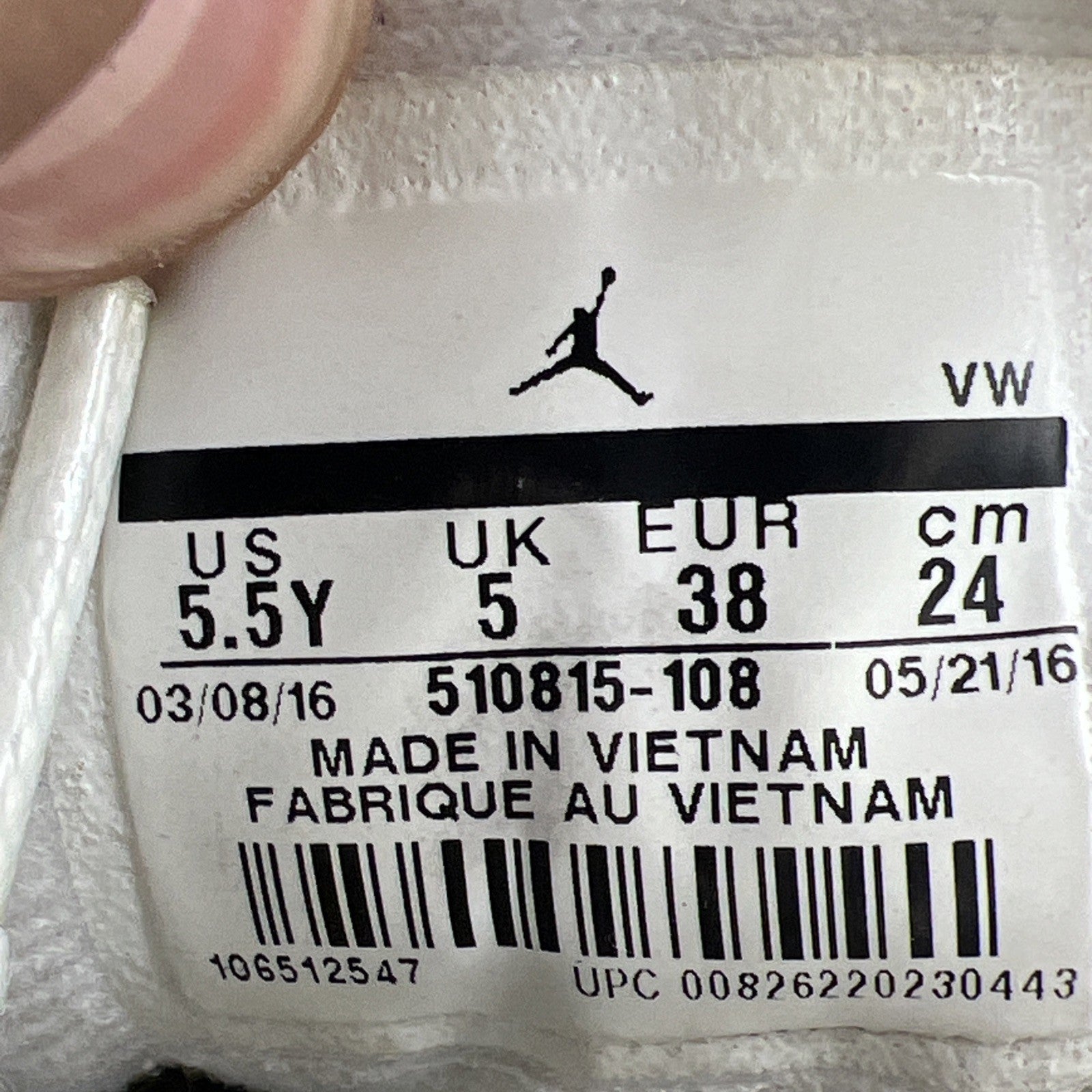 Size 5.5Y - Nike Air Jordan 12 Retro Wolf Grey White Black Leather (510815-108)