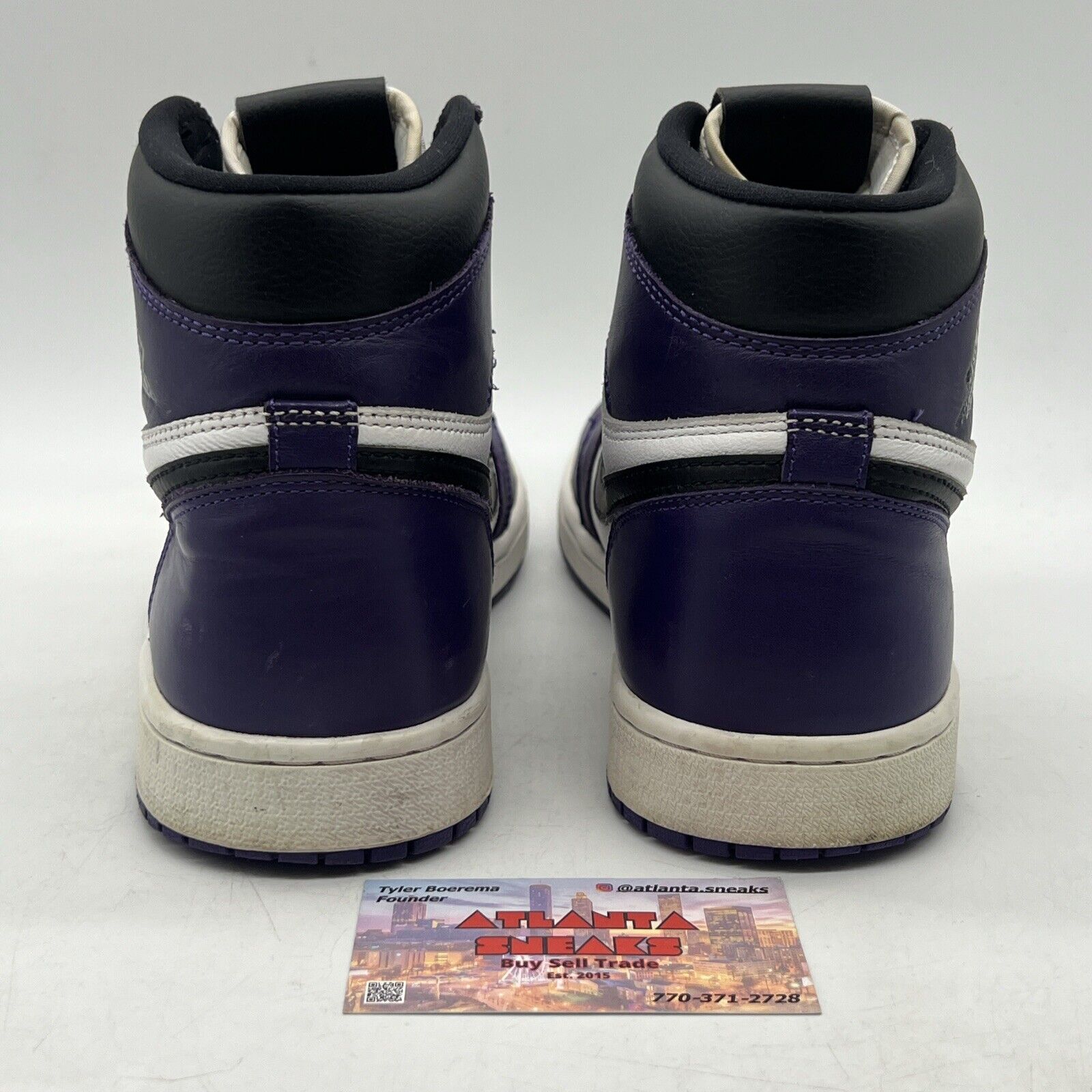 Size 9.5 - Jordan 1 Retro OG High Court Purple 2.0 Black White Leather 555088500