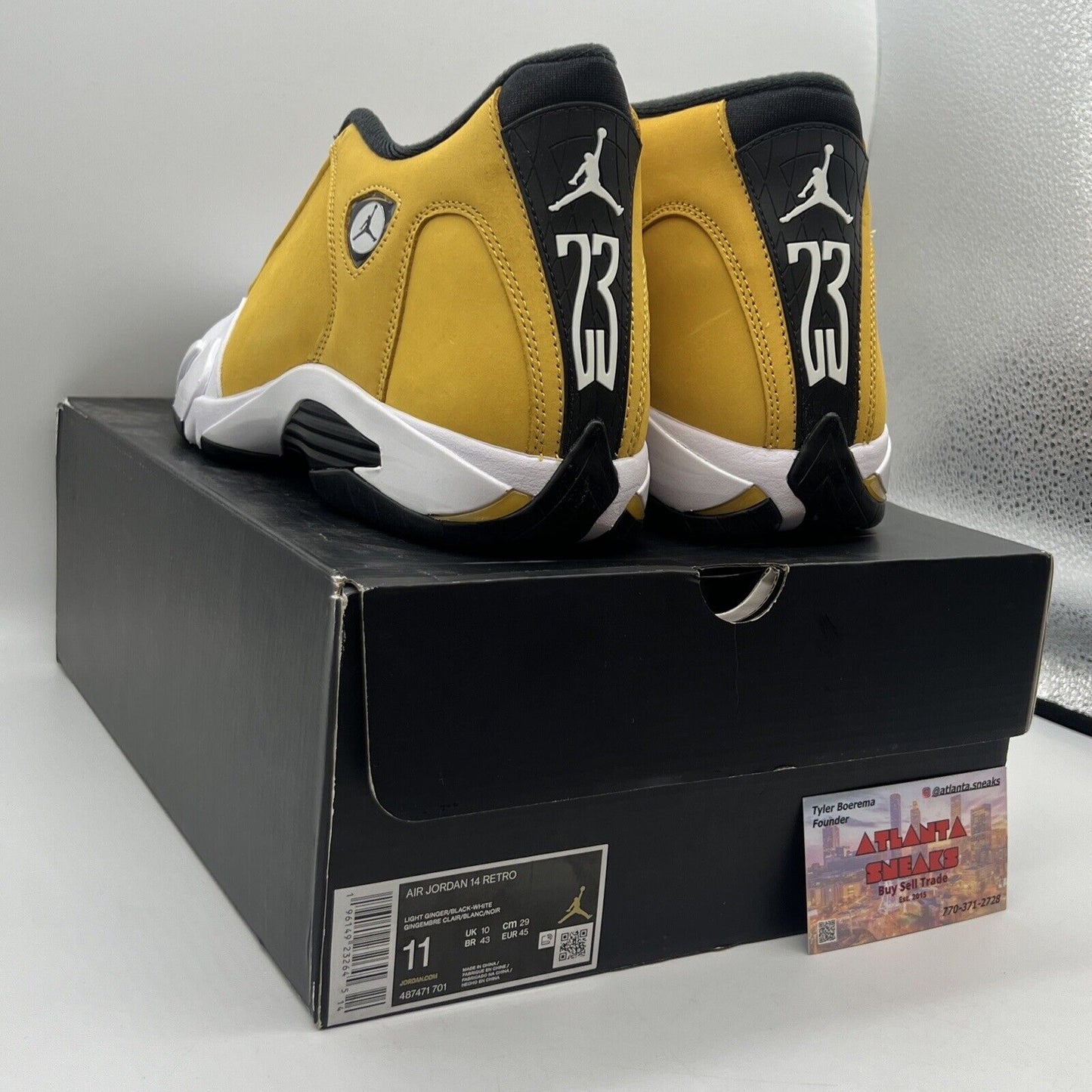 Air Jordan 14 Retro Men's Shoes Light Ginger-Black-White 487471-701 Brand New