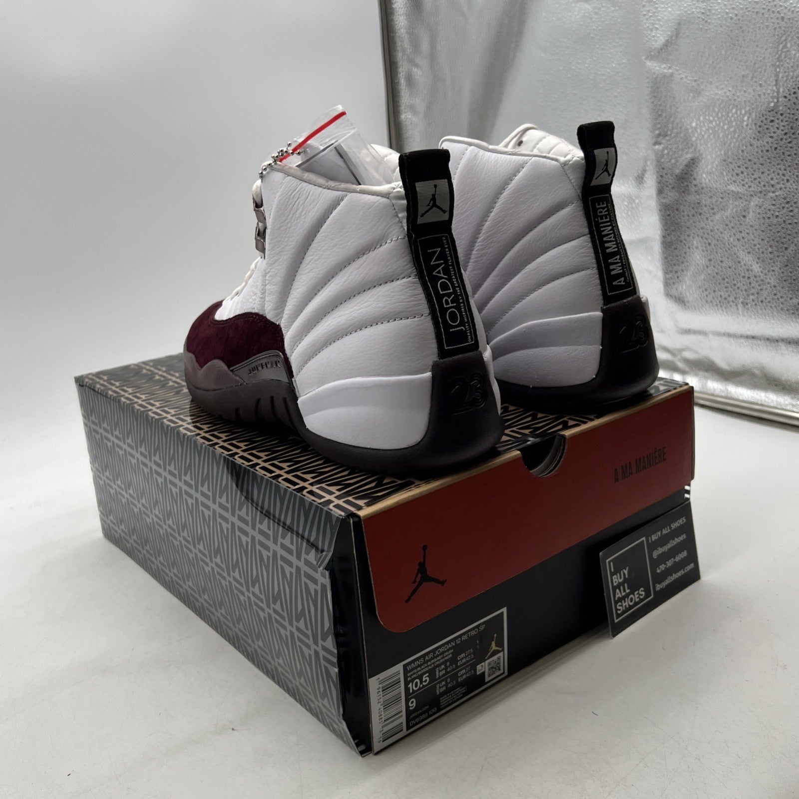 Size 10.5 - Air Jordan 12 Retro SP x A Ma Maniere Mid White W (DV6989-100)