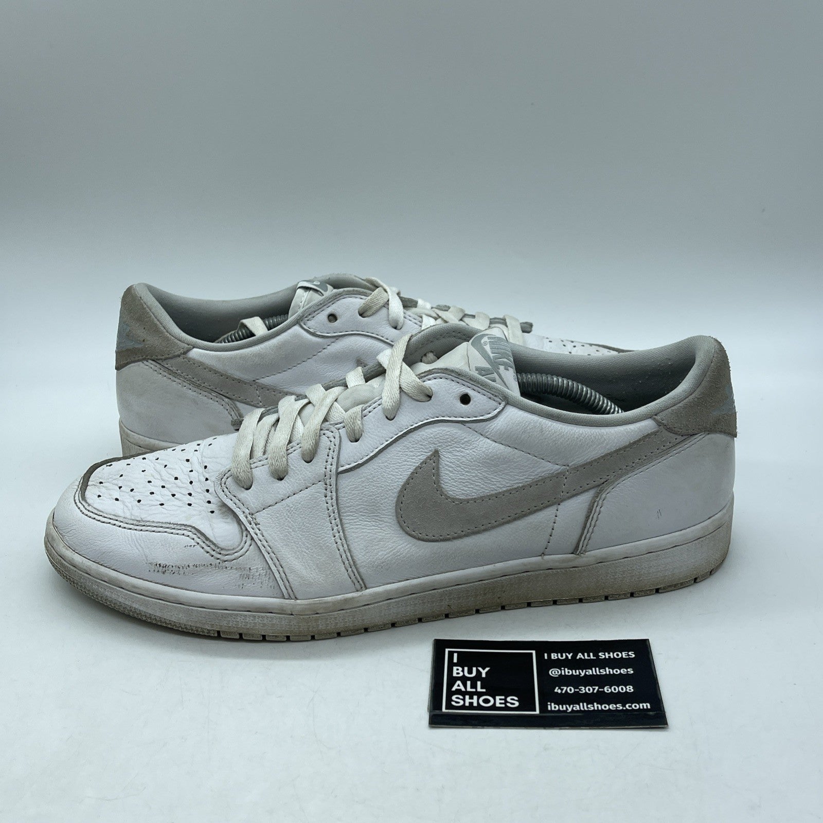 Size 13 - Jordan 1 Low OG Neutral Gray White Suede Leather (CZ0790-100)