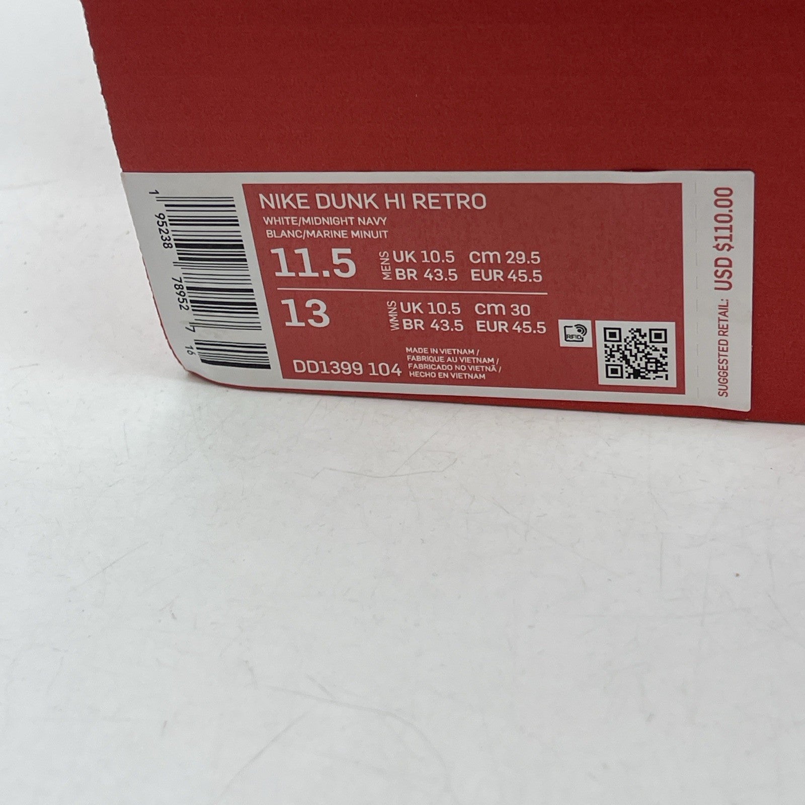 Size 11.5 - Nike Dunk High Midnight Navy (DD1399-104)