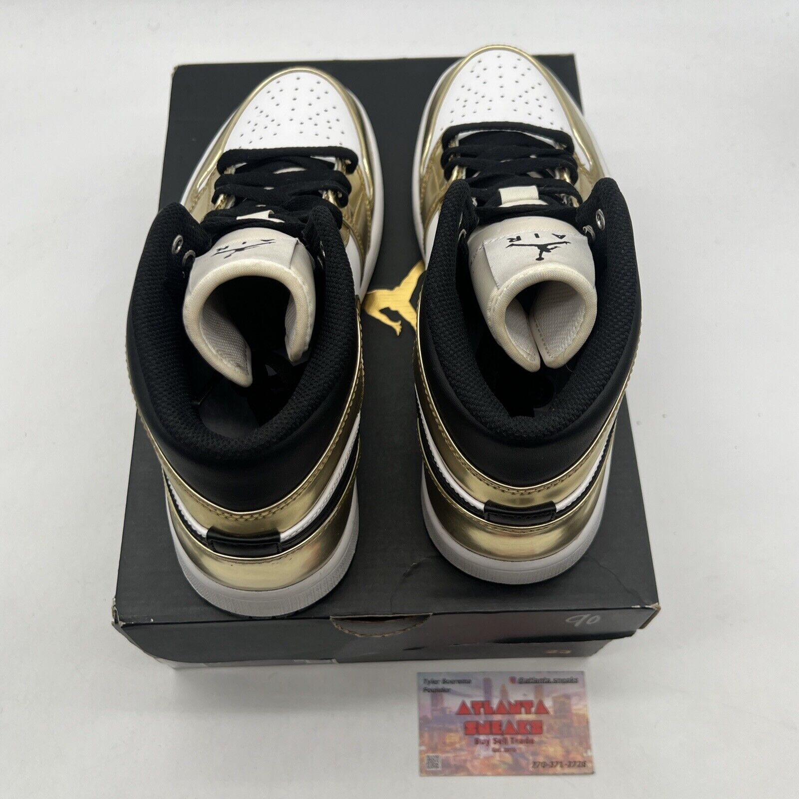 Size 8 - Jordan 1 Mid SE Metallic Gold 2020 Black White Leather (DC1419-700)