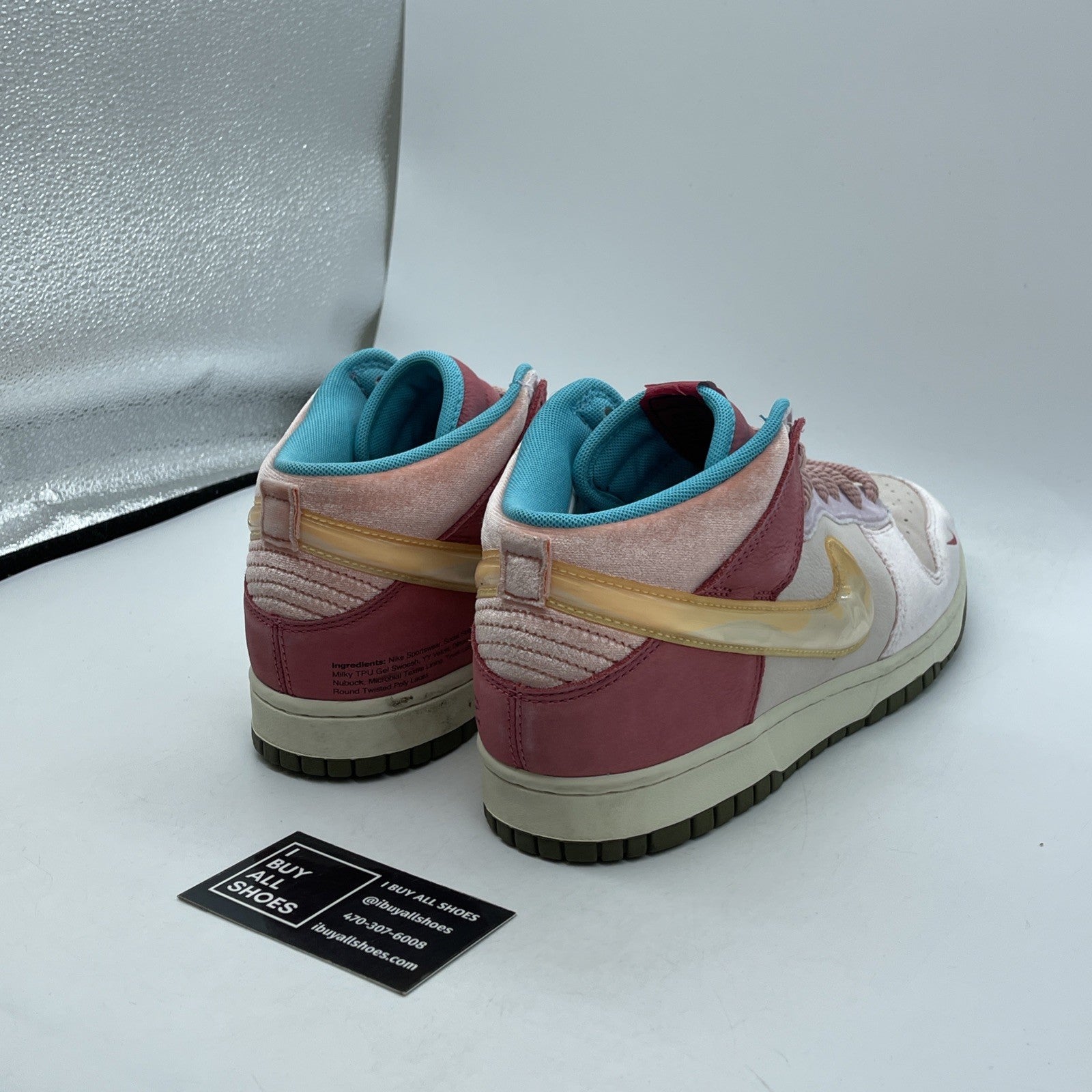 Size 9.5 - Nike Social Status x Dunk Mid Strawberry Milk Suede (DJ1173-600)