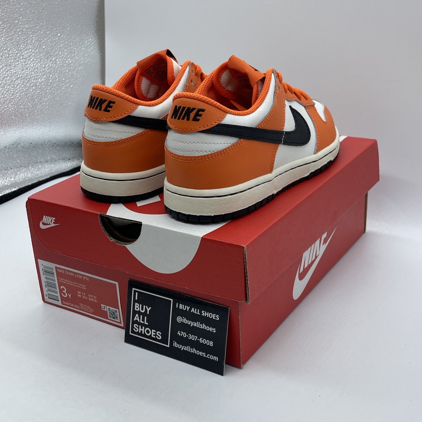 Size 3Y (PS) - Nike Dunk Low Halloween  Orange White Black (DH9756-003)