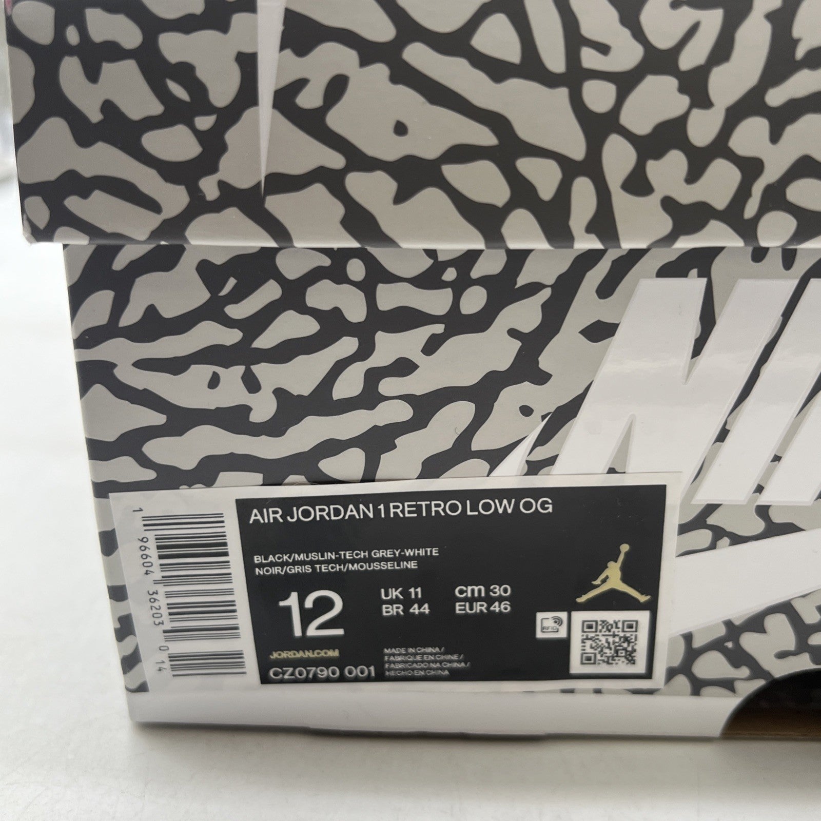 Size 12 - Air Jordan 1 Retro OG Low Black Cement (CZ0790-001)
