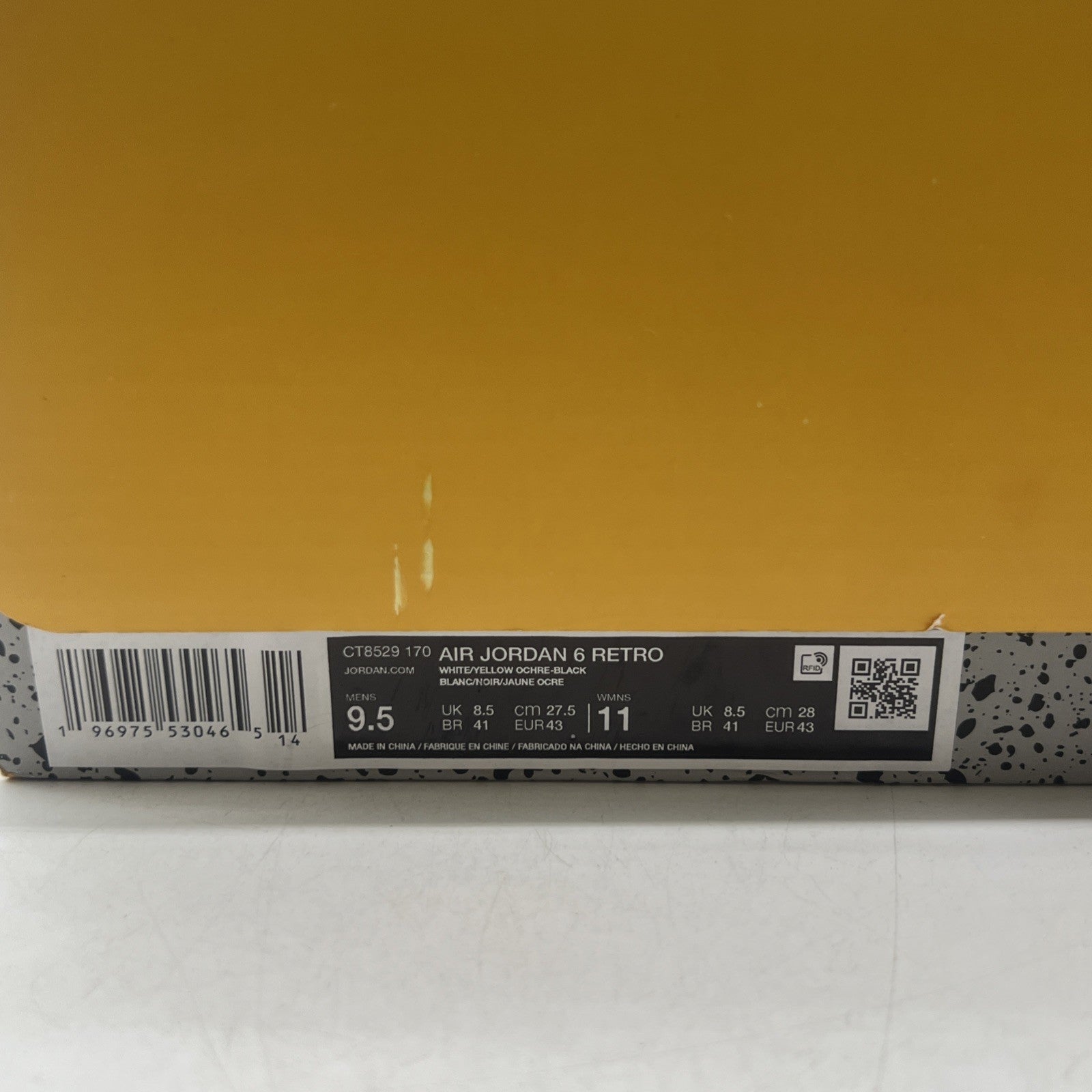 Size 9.5 - Air Jordan 6 Retro Yellow Ochre (CT8529-170)