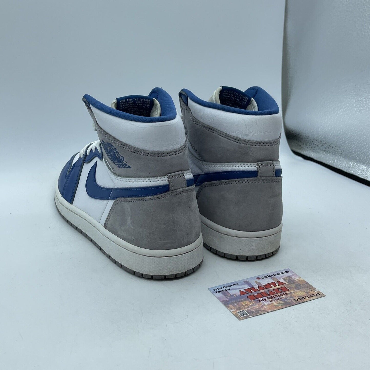 Size 10 - Jordan 1 Retro OG High True Blue White Leather Grey Suede (DZ5485-410)