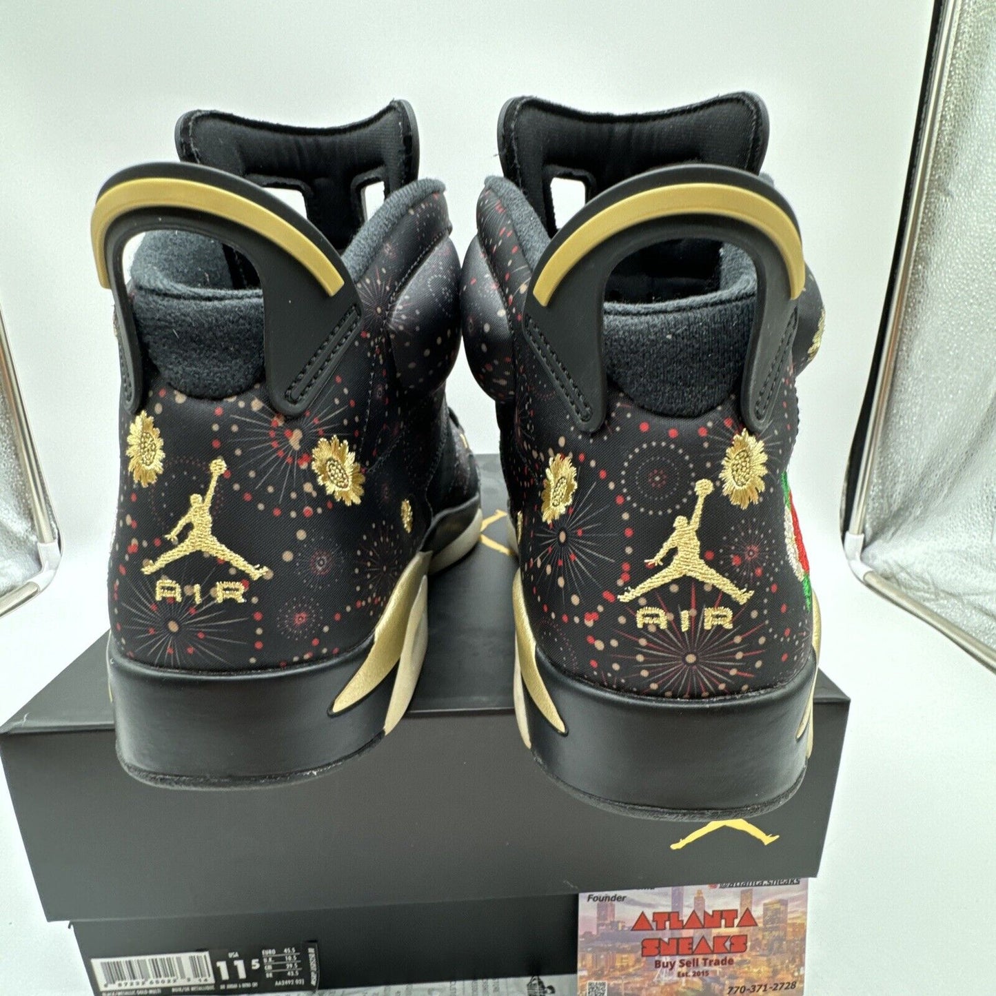 Size 11.5 - Jordan 6 Retro Chinese New Year 2018 Gold Black Suede OG All Rose