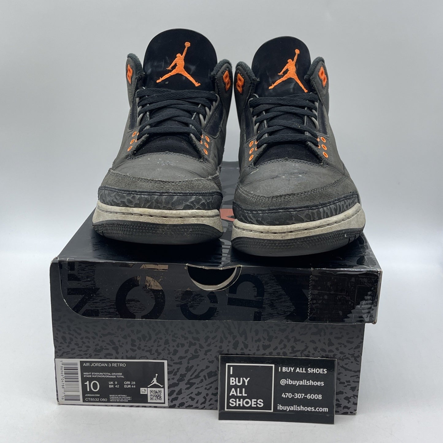 Size 10 - Jordan 3 Retro 2023 Mid Fear Black Grey Suede (CT8532-080)